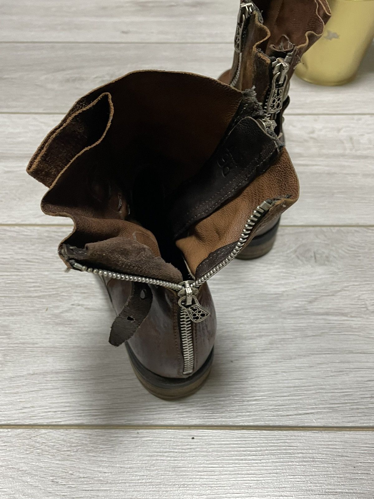 A.S.98 AS98 stitched engineered leather zip high boots eb0 Size US 9 / IT 39 - 7 Thumbnail