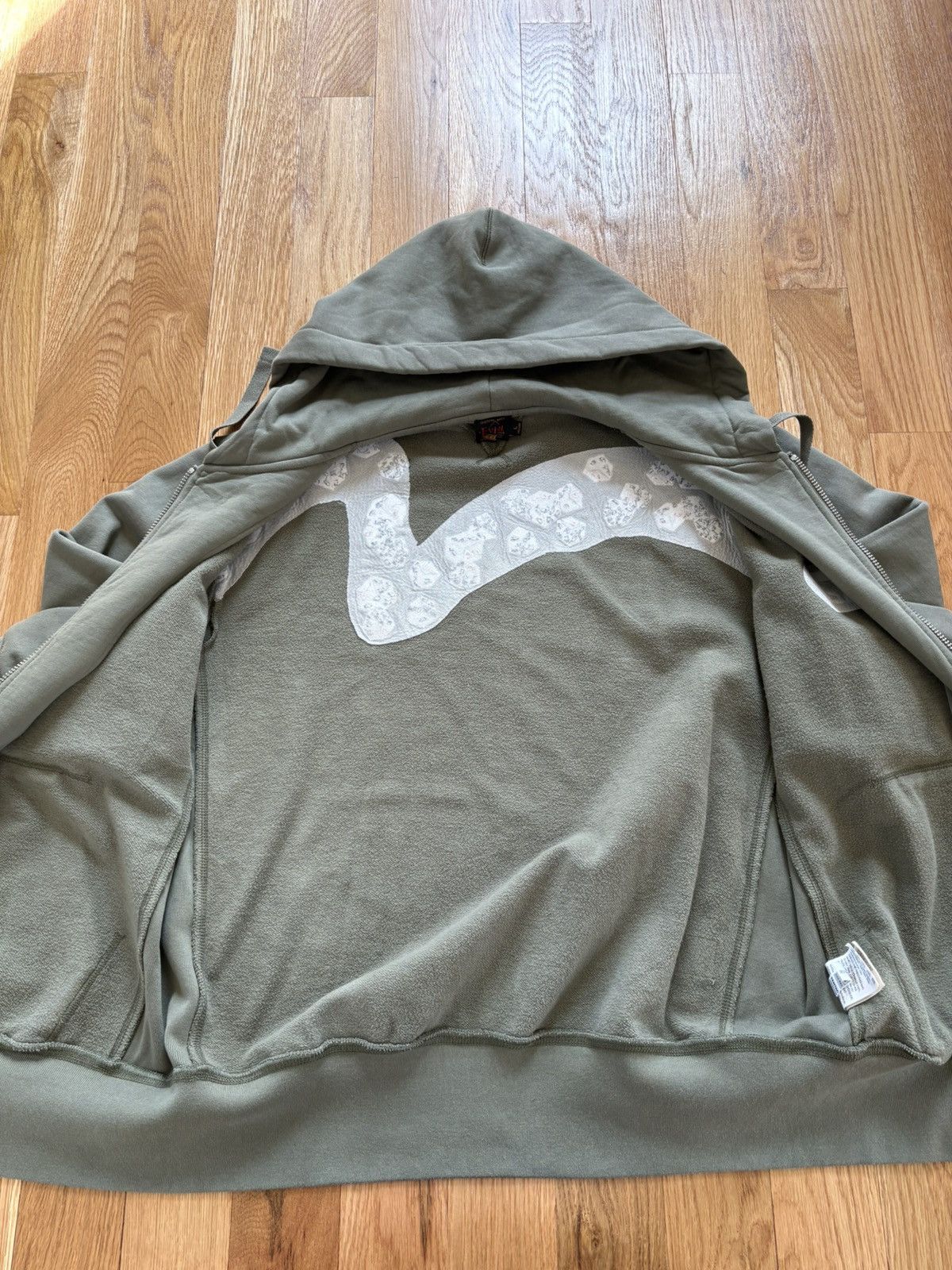 Evisu × Palace Palace Evisu Dice Full Zip Hoodie Jacket Olive Green Large Size US L / EU 52-54 / 3 - 3 Thumbnail
