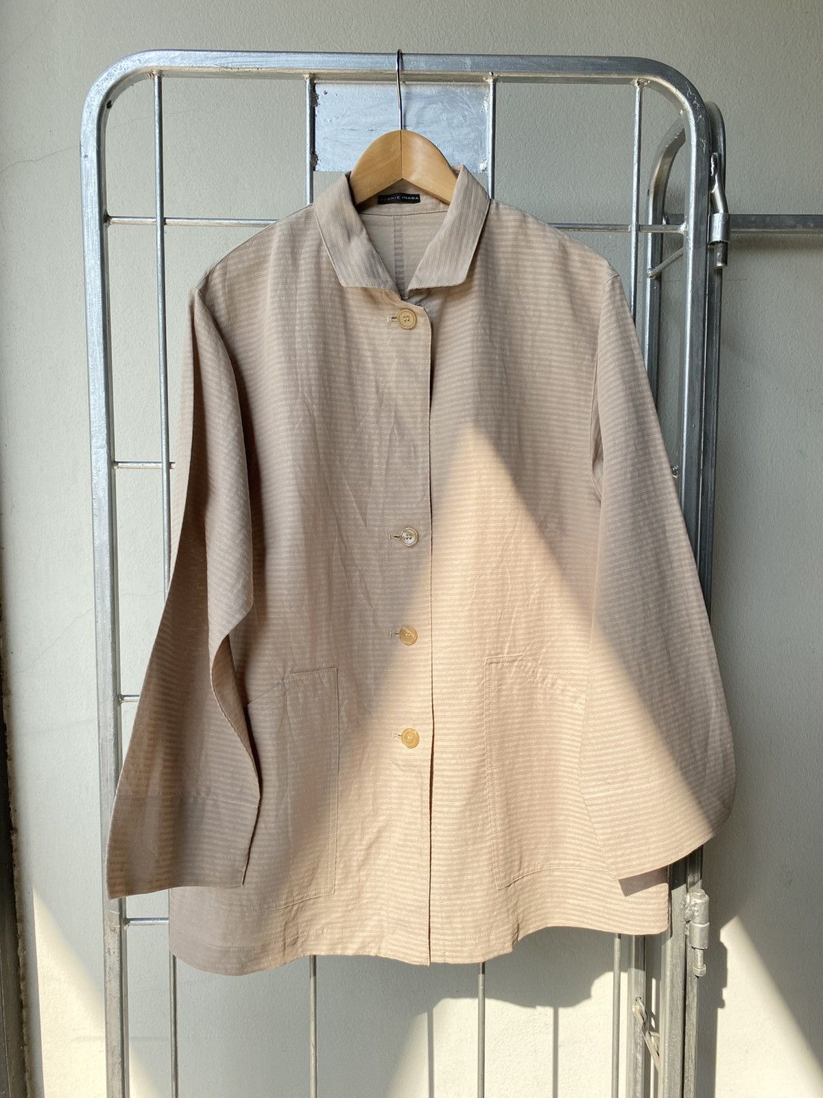yoshie inaba YOSHIE INABA Brown Striped Button-Up Shirt Size L / US 10 / IT 46 - 12 Thumbnail