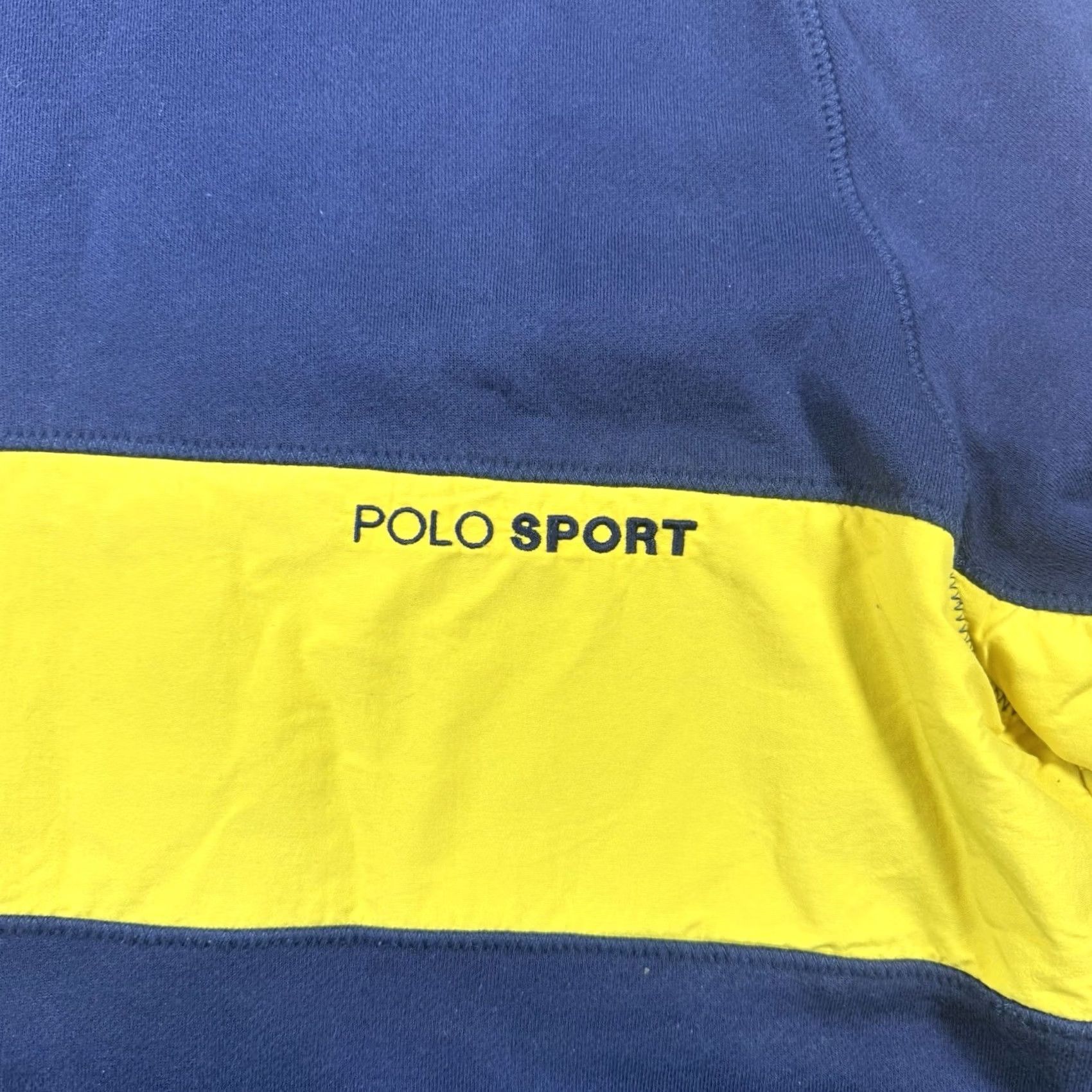 Polo Ralph Lauren VINTAGE Polo Ralph Lauren Sport Crew Neck Sweatshirt Mens XL Yellow Stripe Block Shirt Pullover Size US XL / EU 56 / 4 - 3 Thumbnail