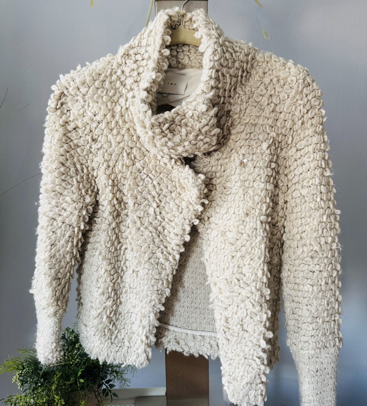 Iro IRO Jacket Sweater Caty Cream Loop Stitched Knit Blazer Sz 6 Size M / US 6-8 / IT 42-44 - 5 Thumbnail