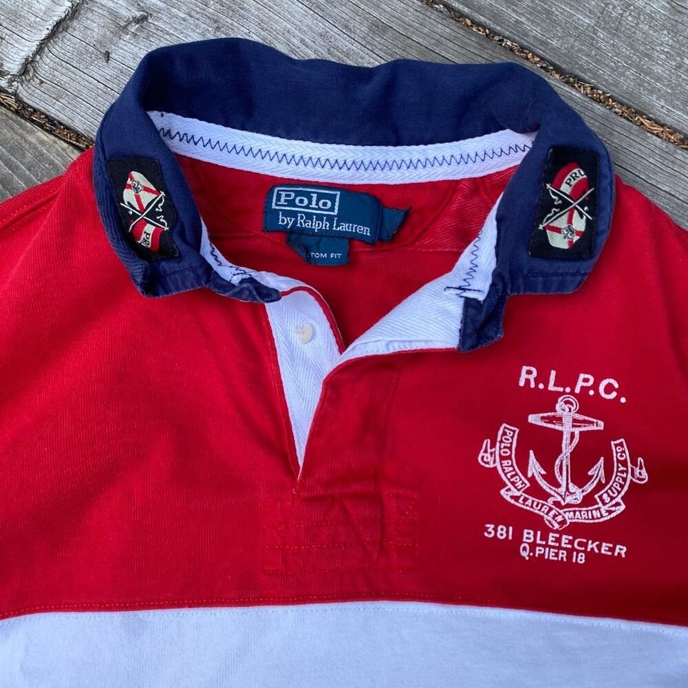 Polo Ralph Lauren Polo Ralph Lauren Marine Supply Co Rugby Shirt Large Red St Size US L / EU 52-54 / 3 - 5 Thumbnail