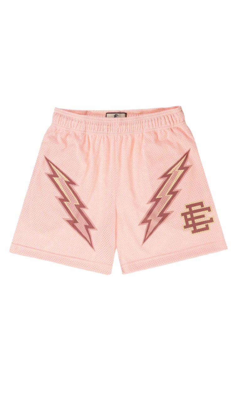 NEW Eric Emanuel Basic Shorts Rose Quartz Bolt Large