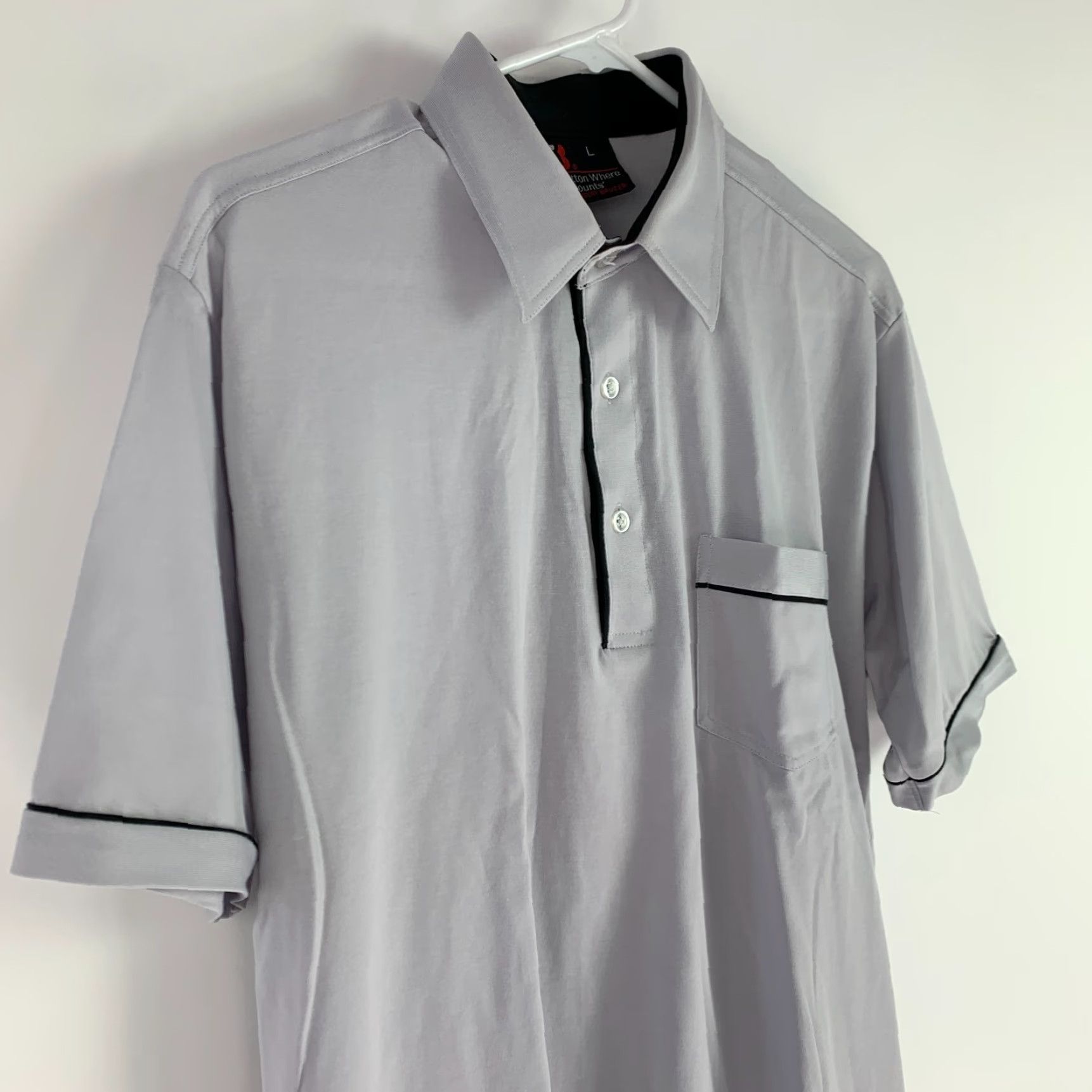 Vintage Vintage Robert Bruce Polo Shirt Men L Gray Cotton Blend Short Sleeve Button-Down Collar 90s Size US L / EU 52-54 / 3 - 2 Thumbnail