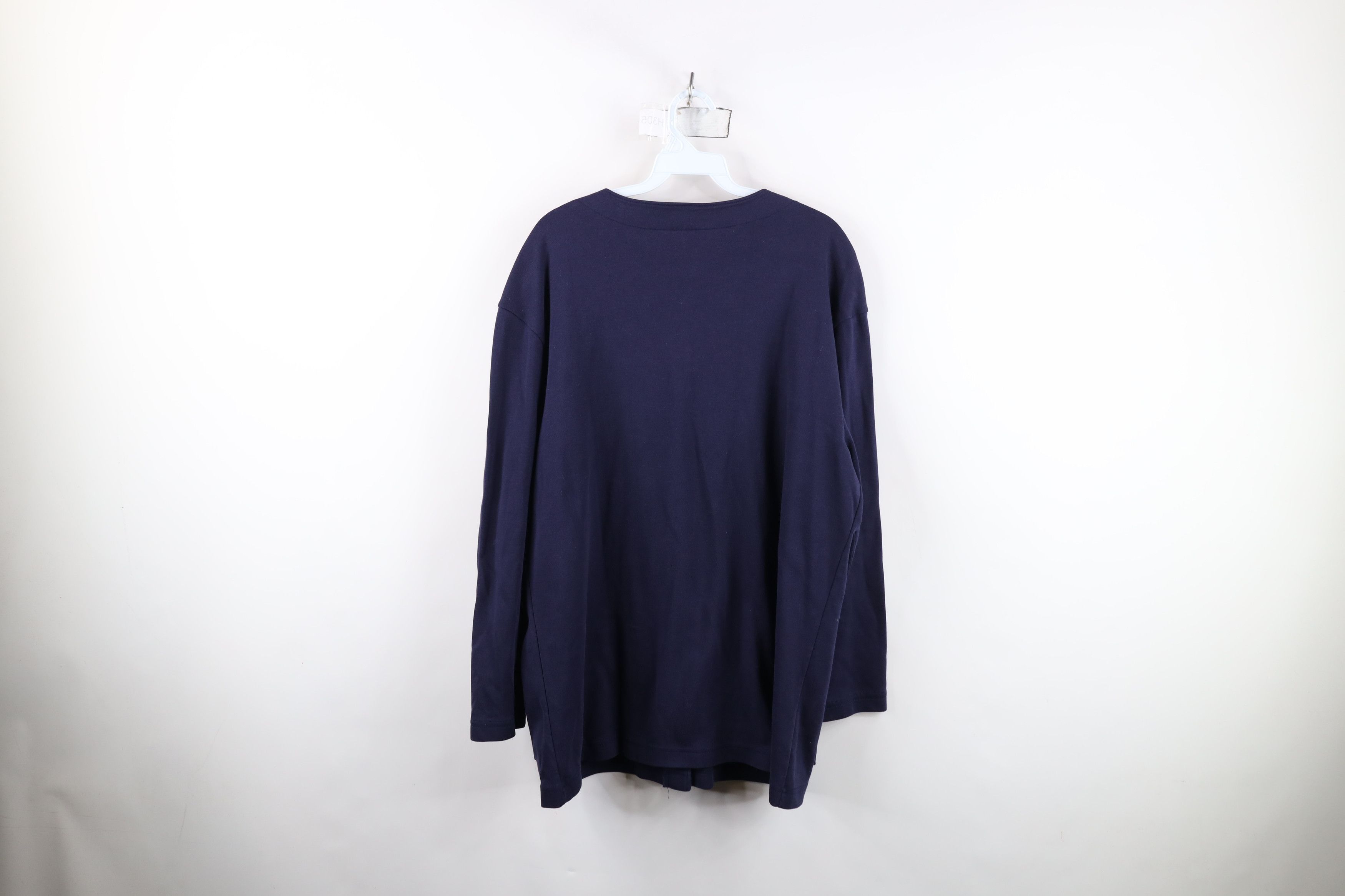 Lands' End Vintage 90s Lands End Cardigan Sweater Navy Blue Cotton Size L / US 10 / IT 46 - 11 Thumbnail