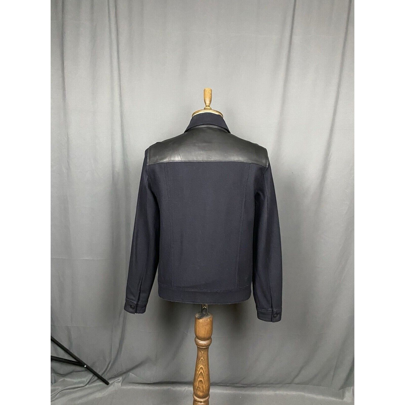 Allsaints MINT! AllSaints Dixon Men's Black Wool Leather Jacket Size M Size US M / EU 48-50 / 2 - 7 Thumbnail