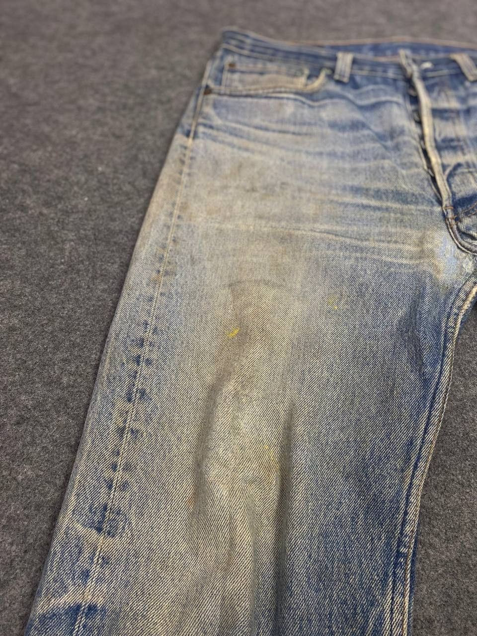 Levi's vintage levis 501xx distressed denim nice design Size US 35 - 18 Thumbnail