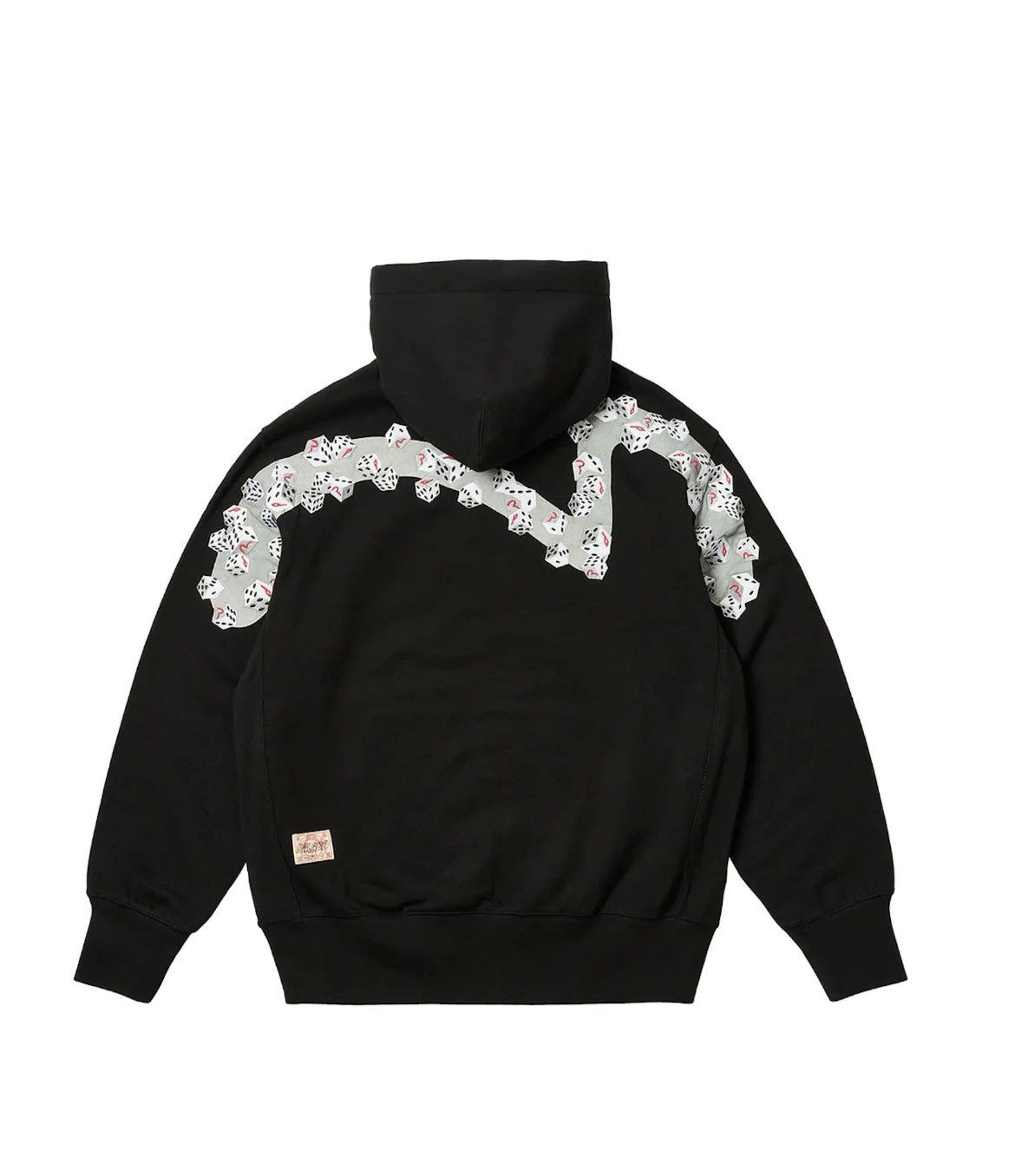 image of Evisu Dice Full Zip Black Hoodie, Men's (Size Large)