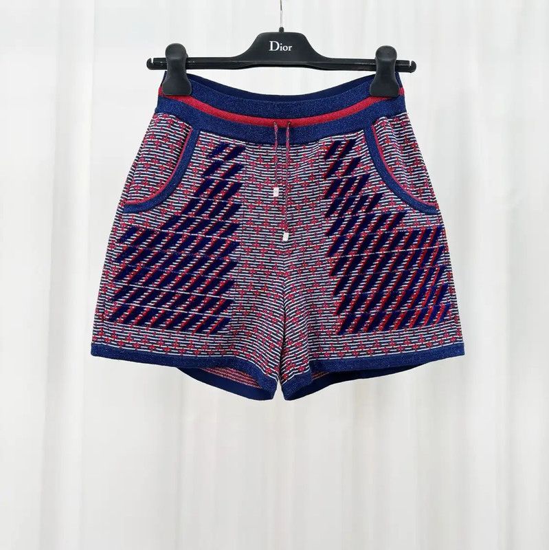 Chanel Chanel Summer Multicolor Embroidered Knit Shorts 0089 Size 23" - 1 Thumbnail
