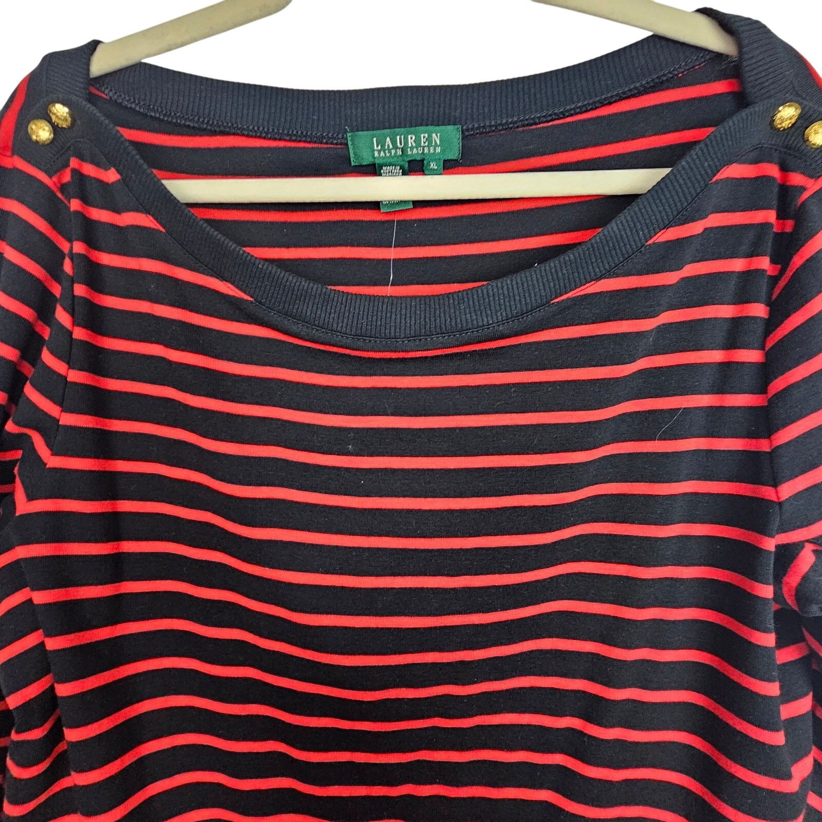 Lauren Ralph Lauren Lauren Ralph Lauren Womens Striped Top Sz XL Preppy Nautical Size XL / US 12-14 / IT 48-50 - 2 Thumbnail