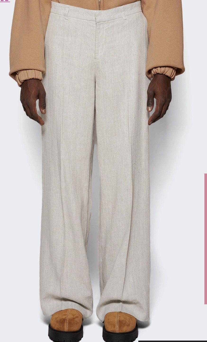 Misbhv Washed linen tailored trousers off white Size US 34 / EU 50 - 3 Thumbnail