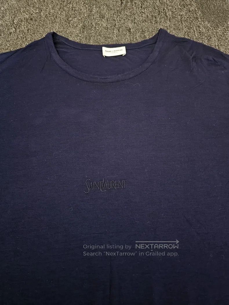 Saint Laurent Paris Saint Laurent Paris Navy Blue Short Sleeve T-Shirt i Size US XXL / EU 58 / 5 - 2 Thumbnail