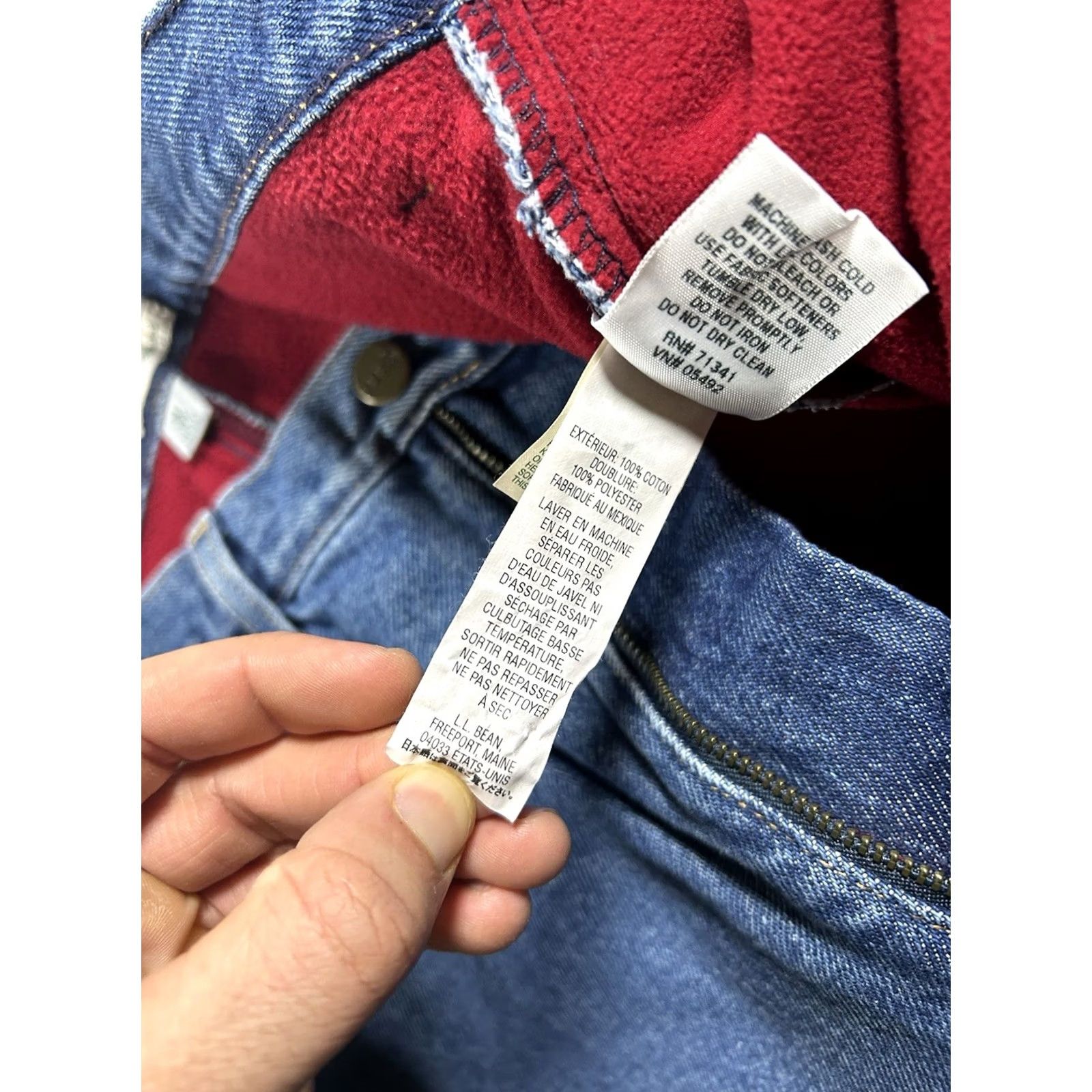 Vintage VINTAGE LL Bean Jeans Blue W14 Fleece Lined Relaxed Fit Denim 90s Womens Size 36" / US 14 / IT 50 - 7 Thumbnail