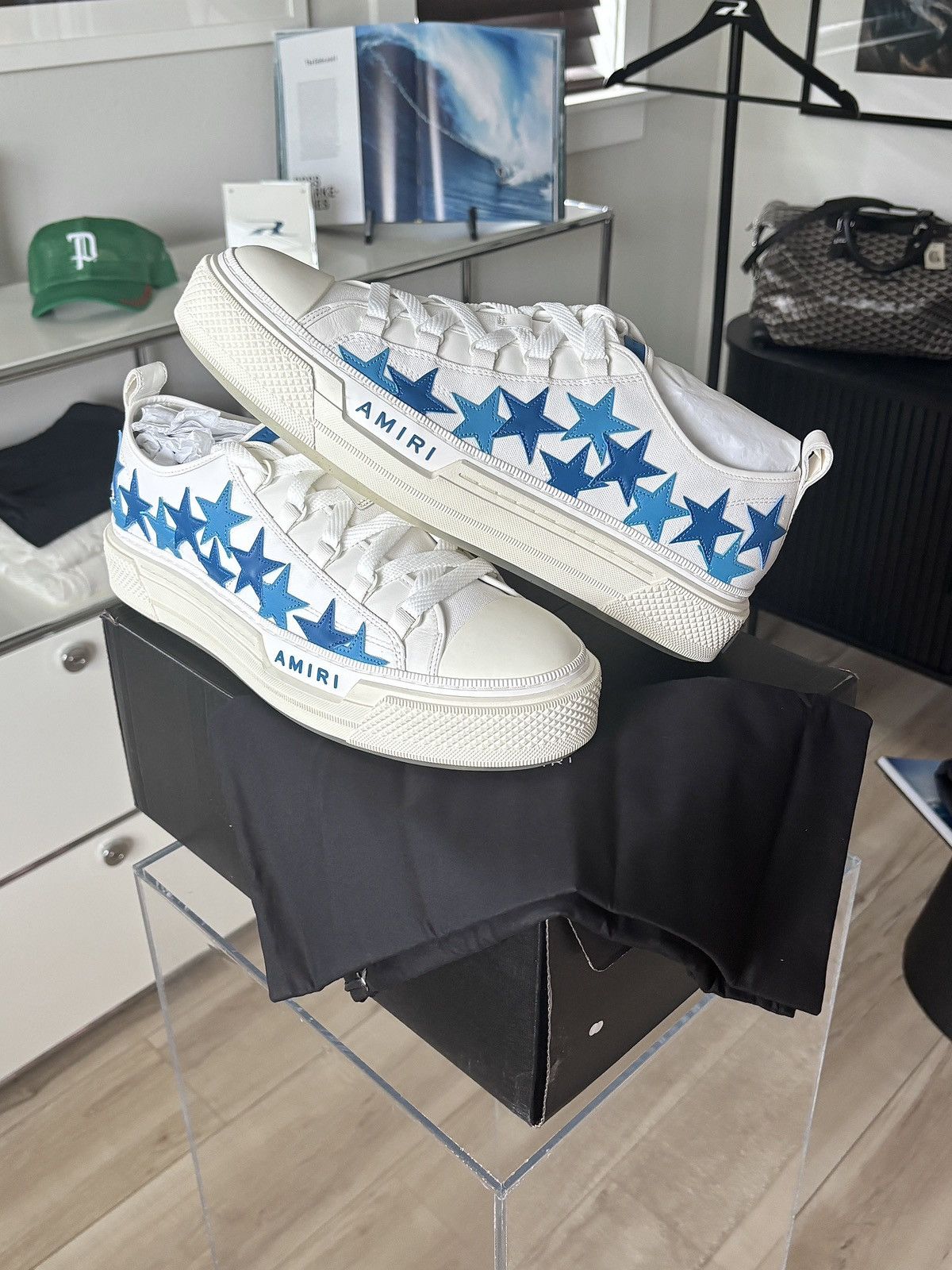 Amiri AMIRI | STAR PATCH LEATHER BLUE SNEAKER LOGO Size US 14 / EU 47 - 3 Thumbnail