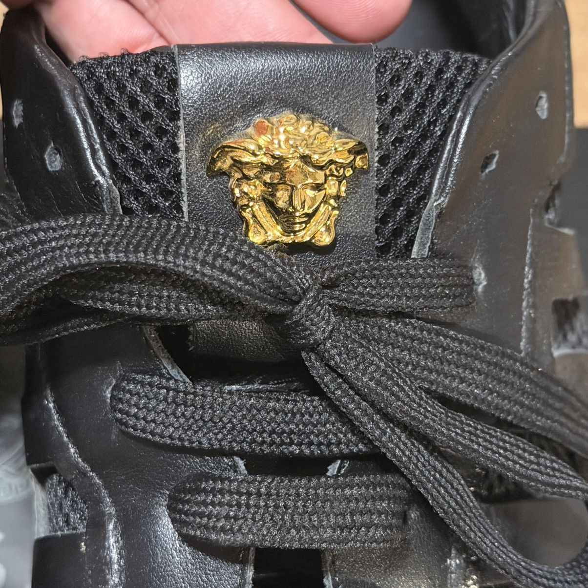 Versace Versace Black & Gold Medusa Sneakers - Worn Once, Box Size US 12 / EU 45 - 3 Thumbnail