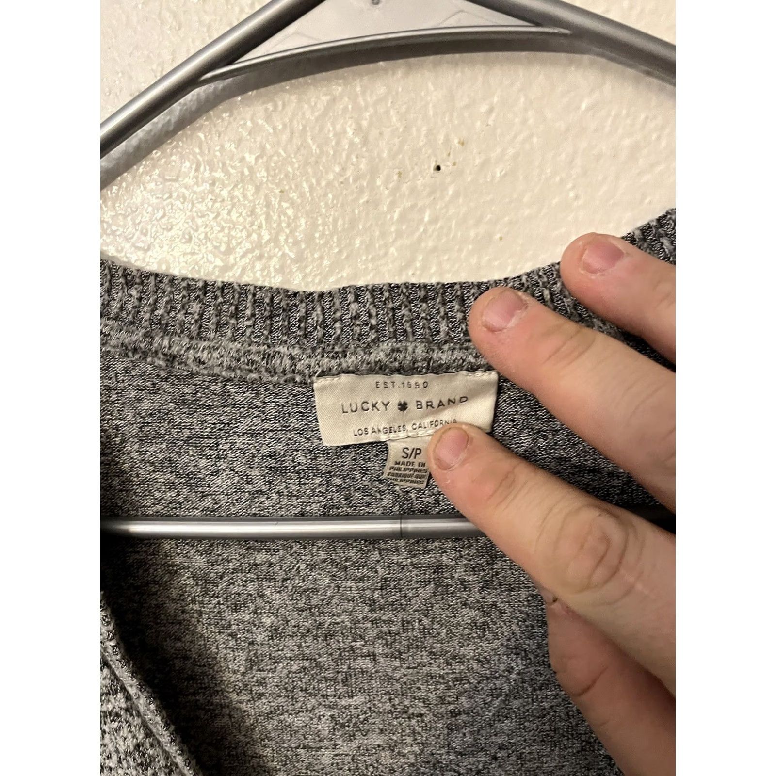 Lucky Brand Lucky Brand Women Sweater Small Oversized Long Sleeve V Neck Pullover Gray Size S / US 4 / IT 40 - 3 Thumbnail