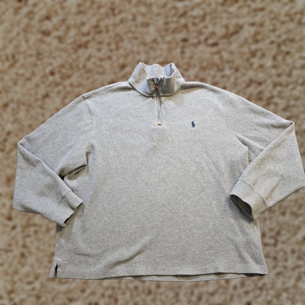 Polo Ralph Lauren Polo Ralph Lauren Sweater Size XXL Gray Knit 1/4 Zip Long Sleeve Casual Mens Pullover 2XL Size US XXL / EU 58 / 5 - 1 Thumbnail