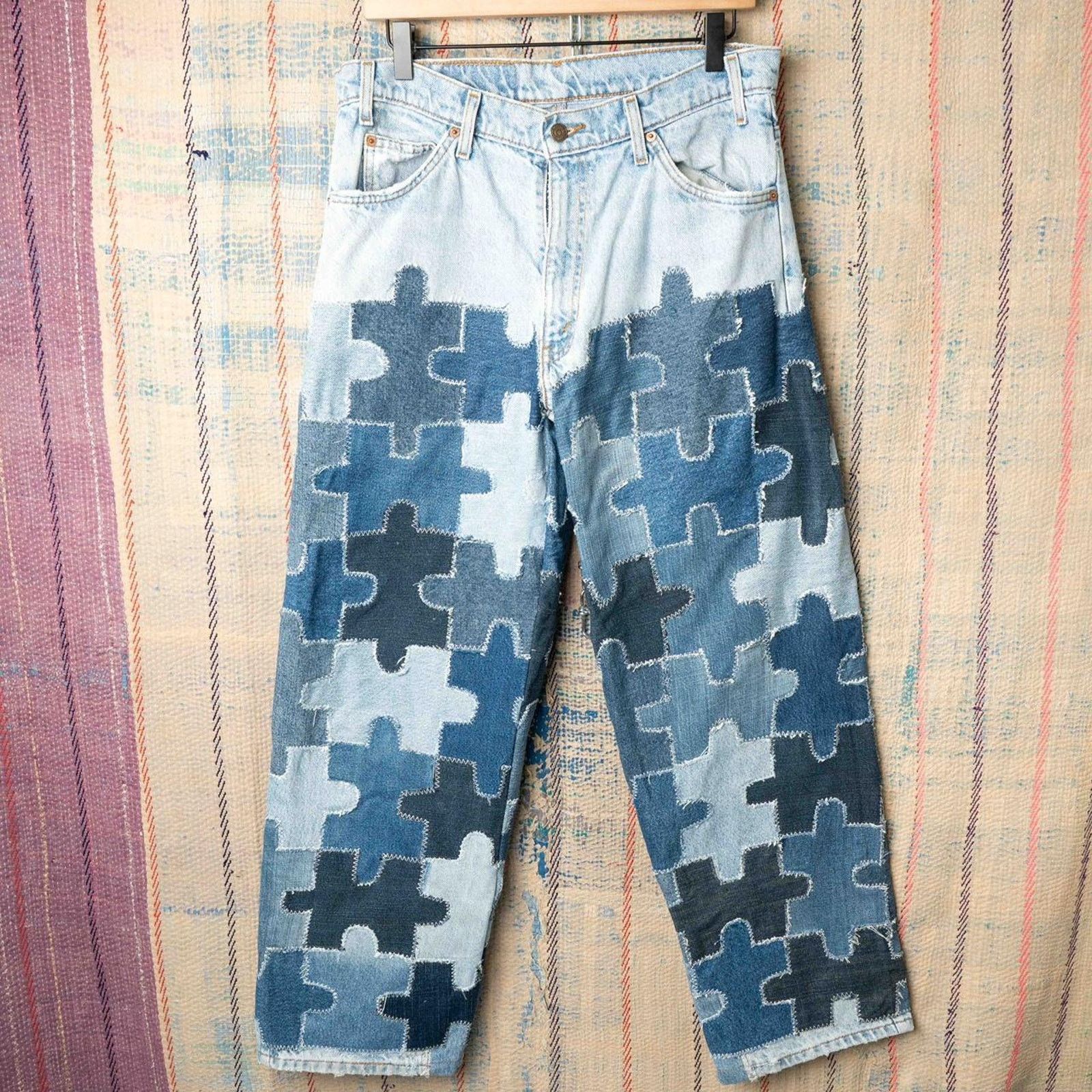 Levi's Custom levis patchwork jeans 34 x 30 Size US 35 - 1 Thumbnail