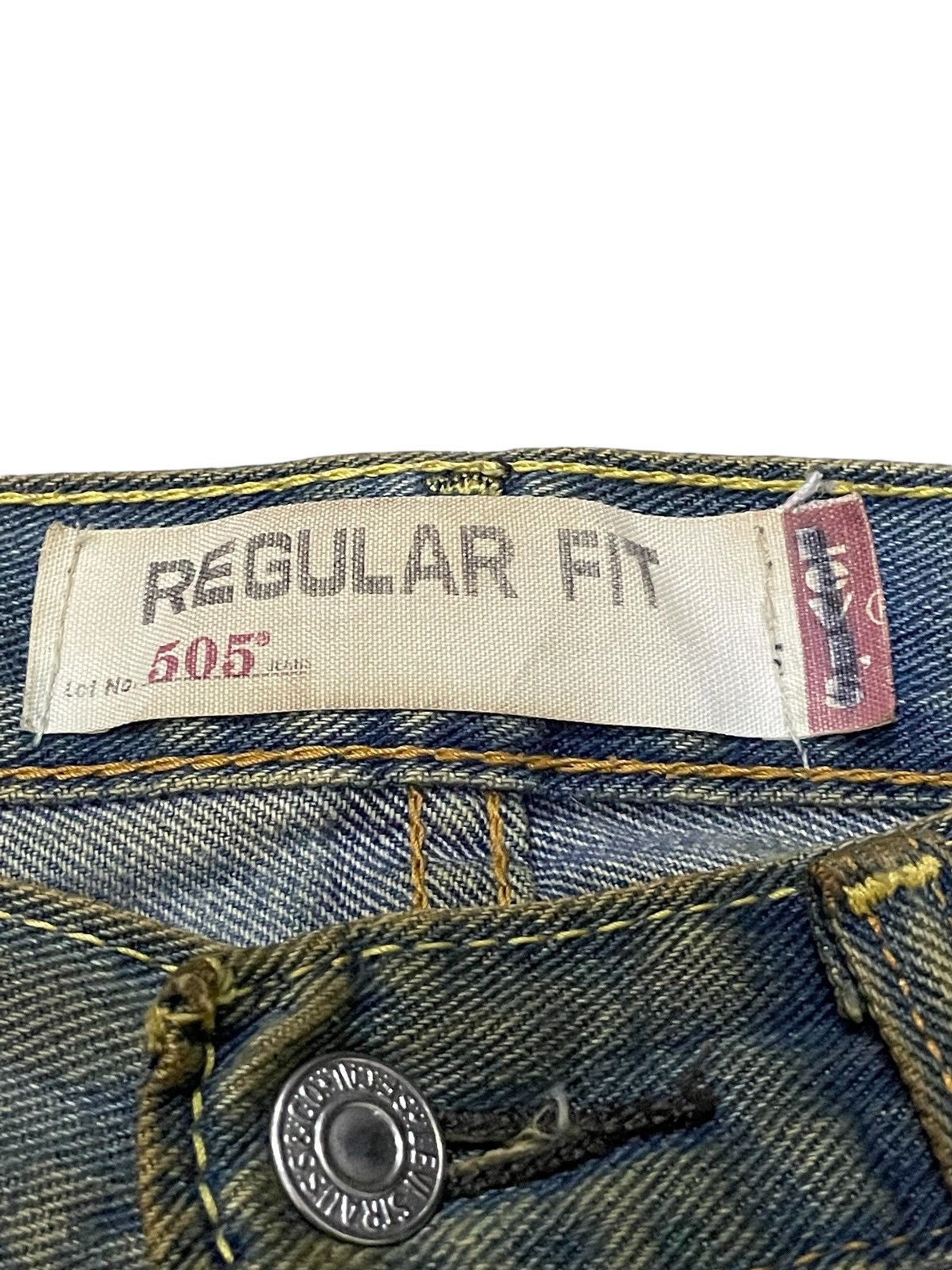 Hysteric Glamour × Levi's × Vintage Vtg Levis 505 Muddy Dirty Wash Blue Loose Jeans Size US 34 / EU 50 - 15 Thumbnail