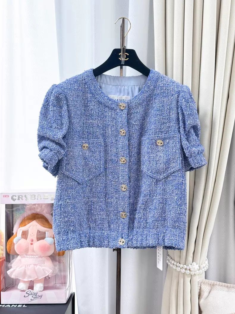Chanel Chanel Mixed-color double C diamond buckle short-sleeved j Size S / US 4 / IT 40 - 1 Thumbnail