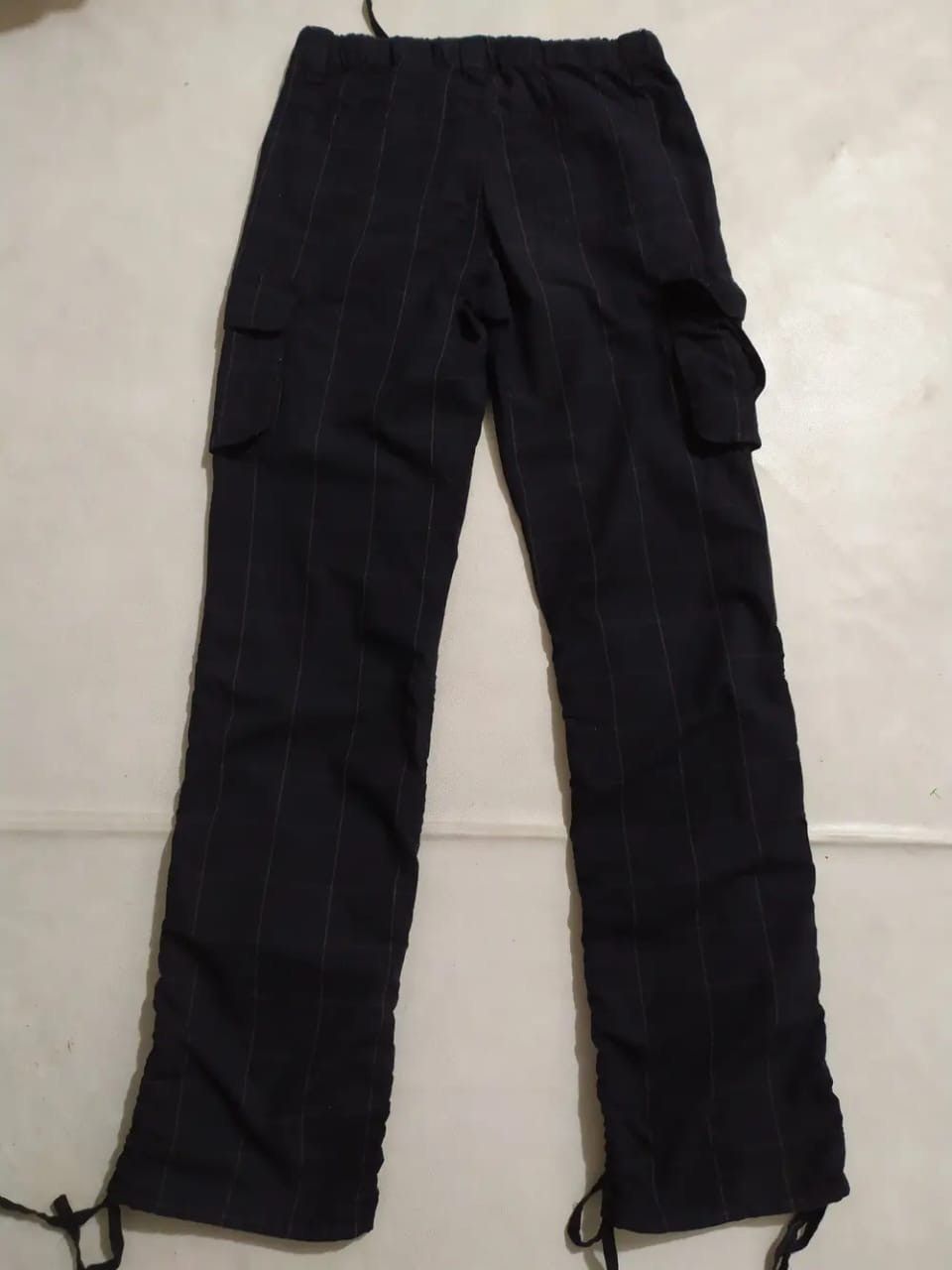 Other Unknown Japanese Black Check Cargo Wrinkle Style Pants Size US 29 - 4 Thumbnail