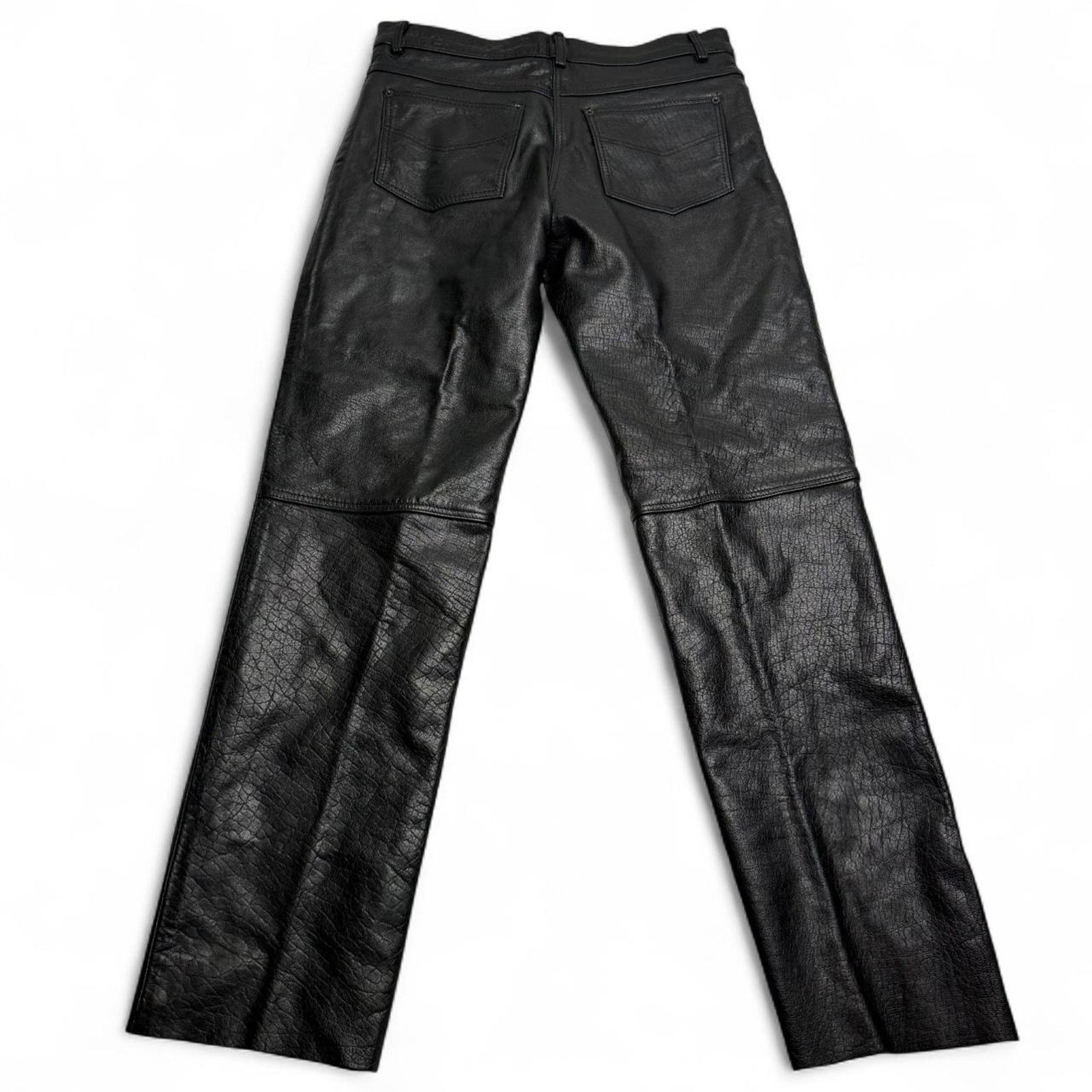 Element Xelement Black Genuine Leather Motorcycle Pants Womens 12 Size 34" / US 12 / IT 48 - 5 Thumbnail