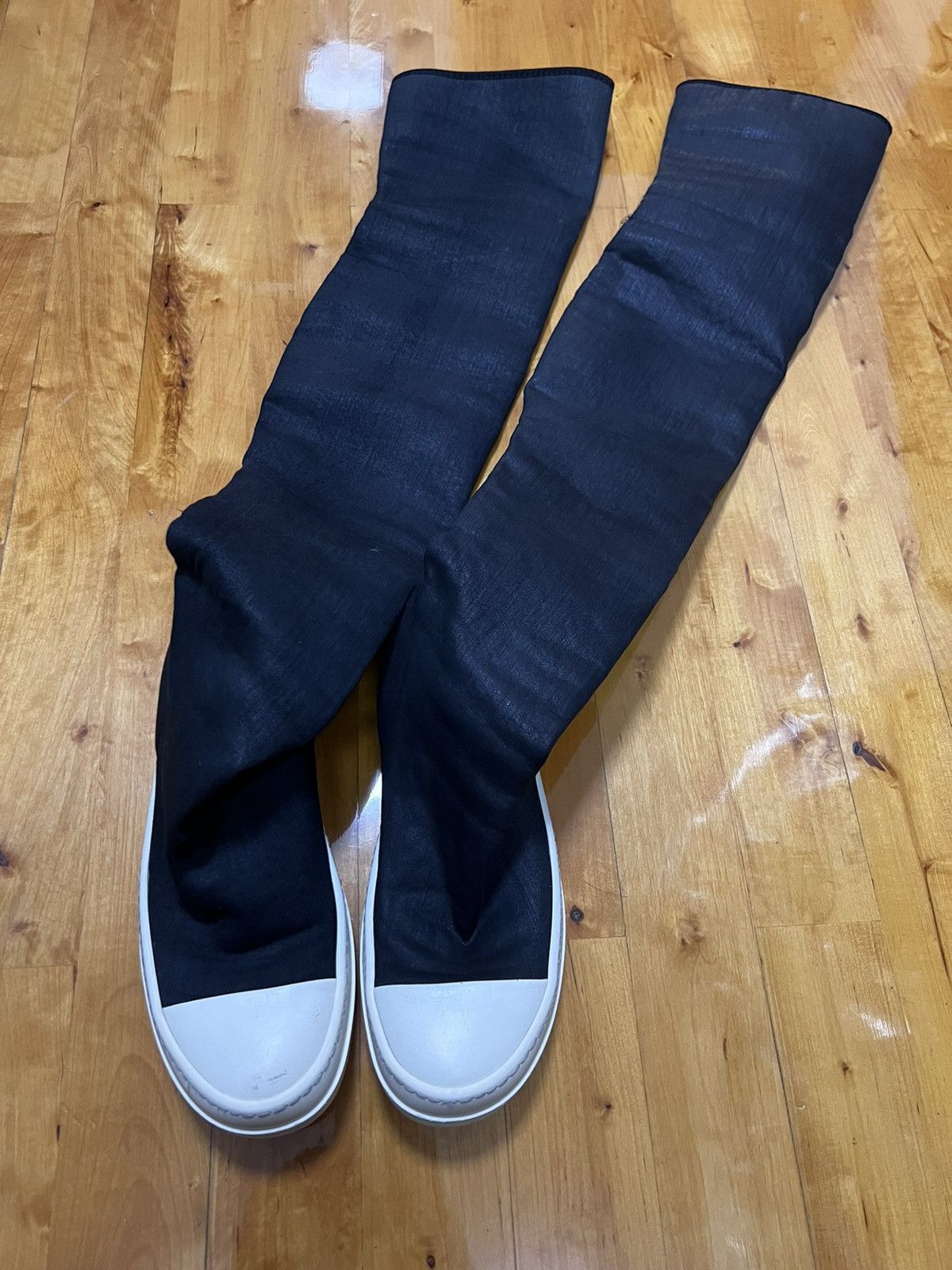 Rick Owens Drkshdw Rick owens waxed thigh high stocking ramones Size US 5.5 / IT 35.5 - 1 Thumbnail