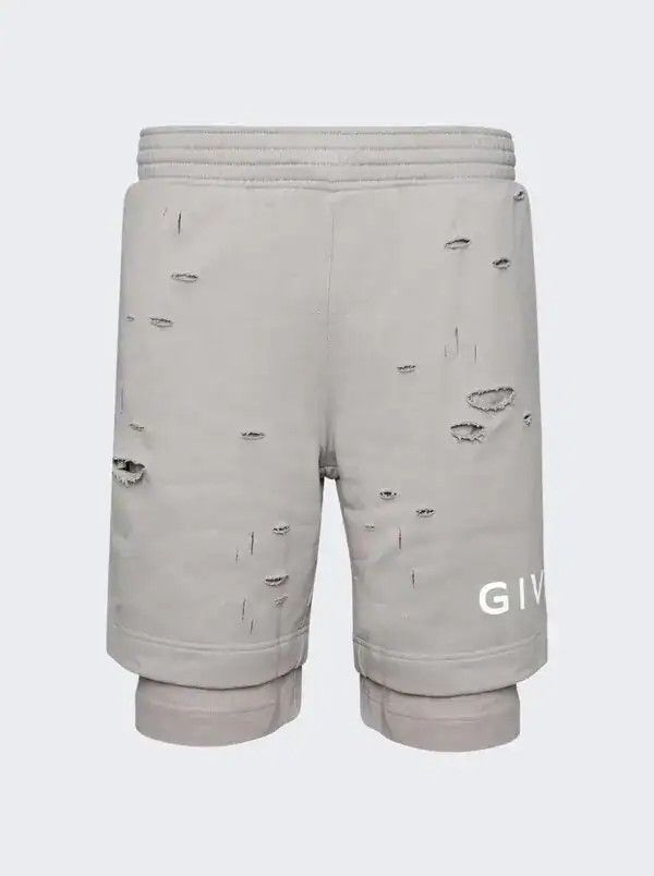 Givenchy o1mle0226 Distressed Bermuda Shorts in Gray Size US 36 / EU 52 - 1 Preview