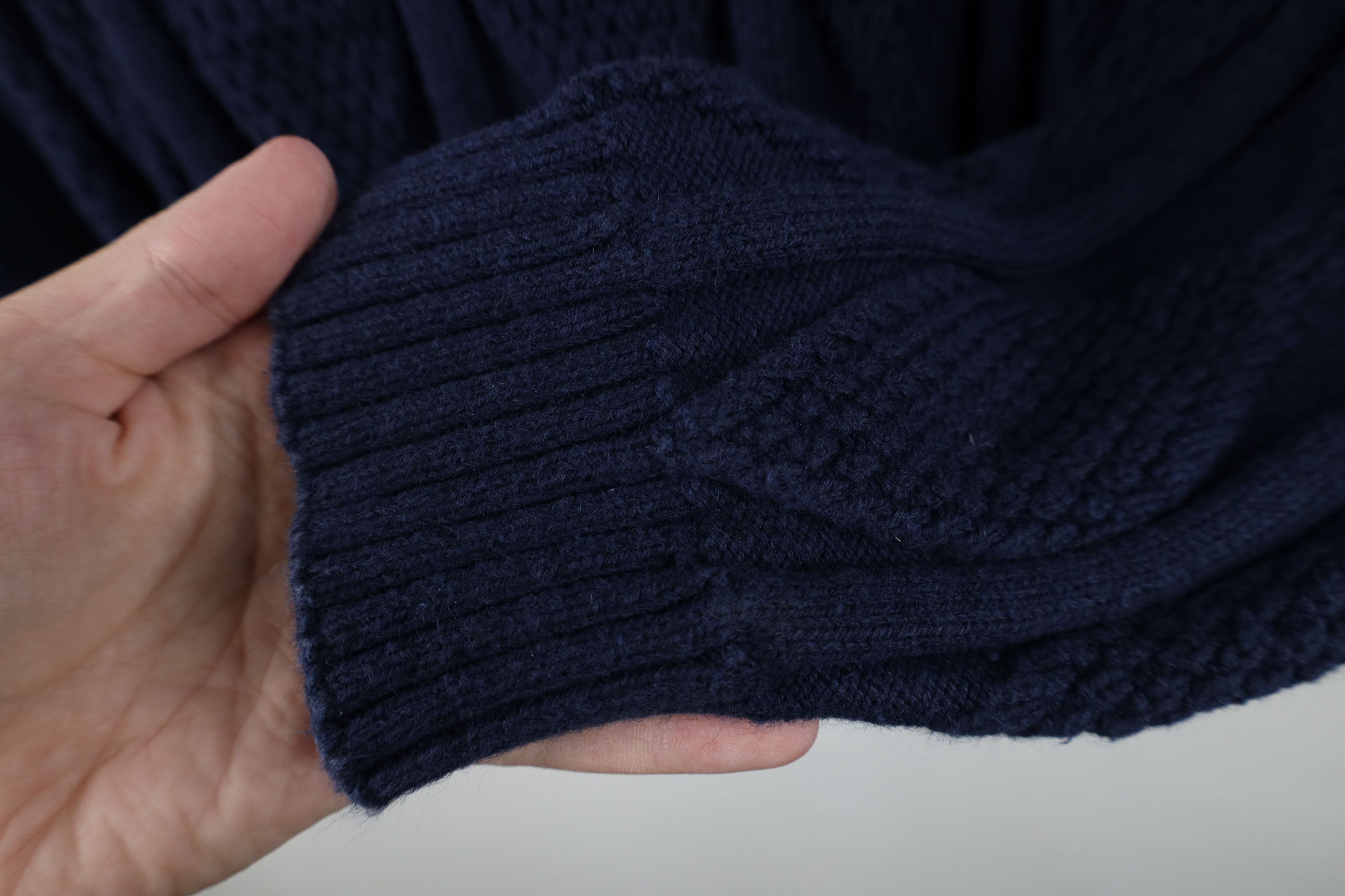 Vintage Vintage 90s Streetwear Heavyweight Cotton Knit Sweater Blue Size US L / EU 52-54 / 3 - 4 Thumbnail