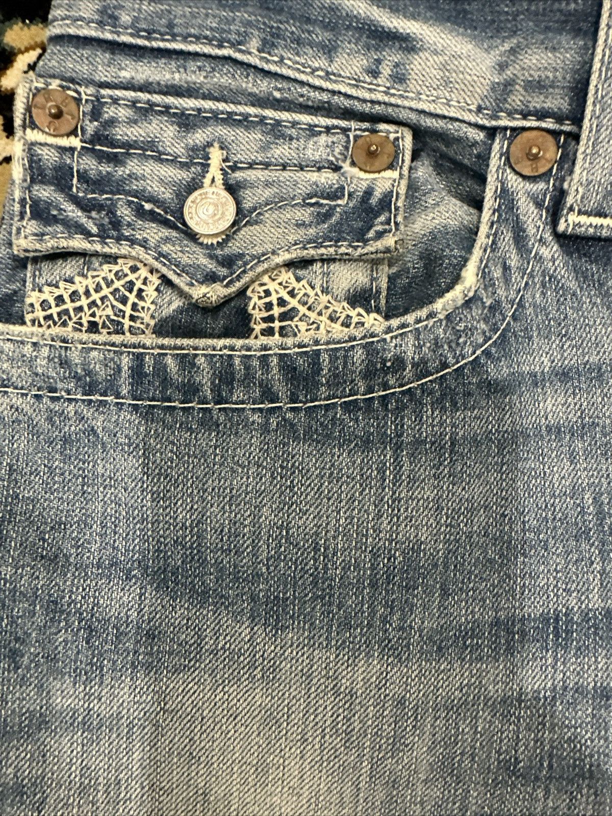 True Religion × Vintage True Religion Men's Straight Leg Denim Blue Jeans Size 38 Size US 38 / EU 54 - 3 Thumbnail