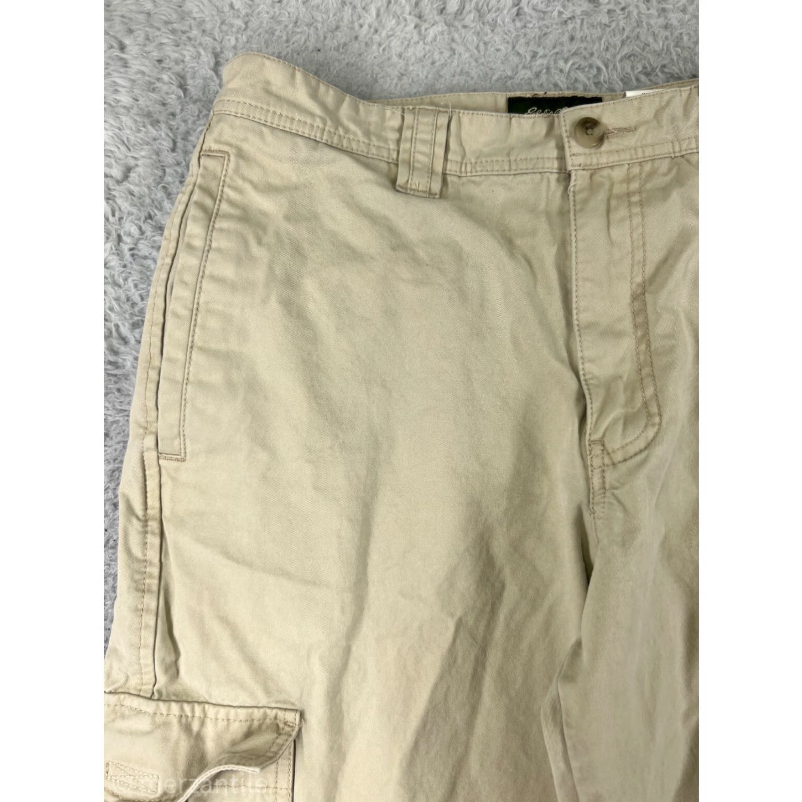 Eddie Bauer Eddie Bauer Mens Cargo Pants 32 Beige Cotton Twill 5-Pocket Relaxed Straight Front Size US 31 - 7 Thumbnail