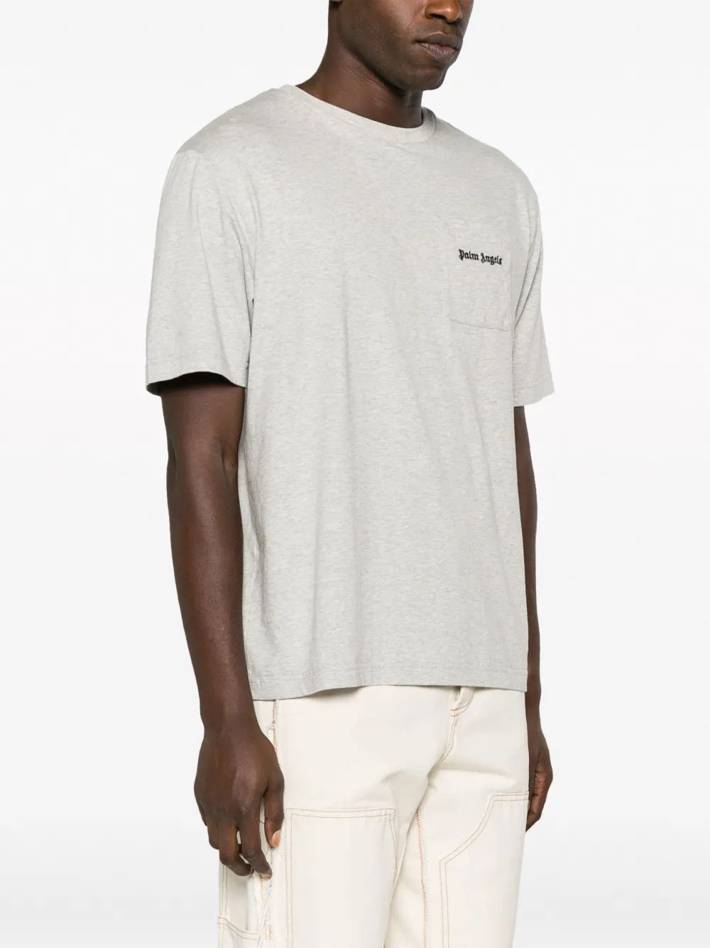 Palm Angels o1y0325 Logo Crewneck T-Shirt in Light Grey Size US L / EU 52-54 / 3 - 3 Thumbnail