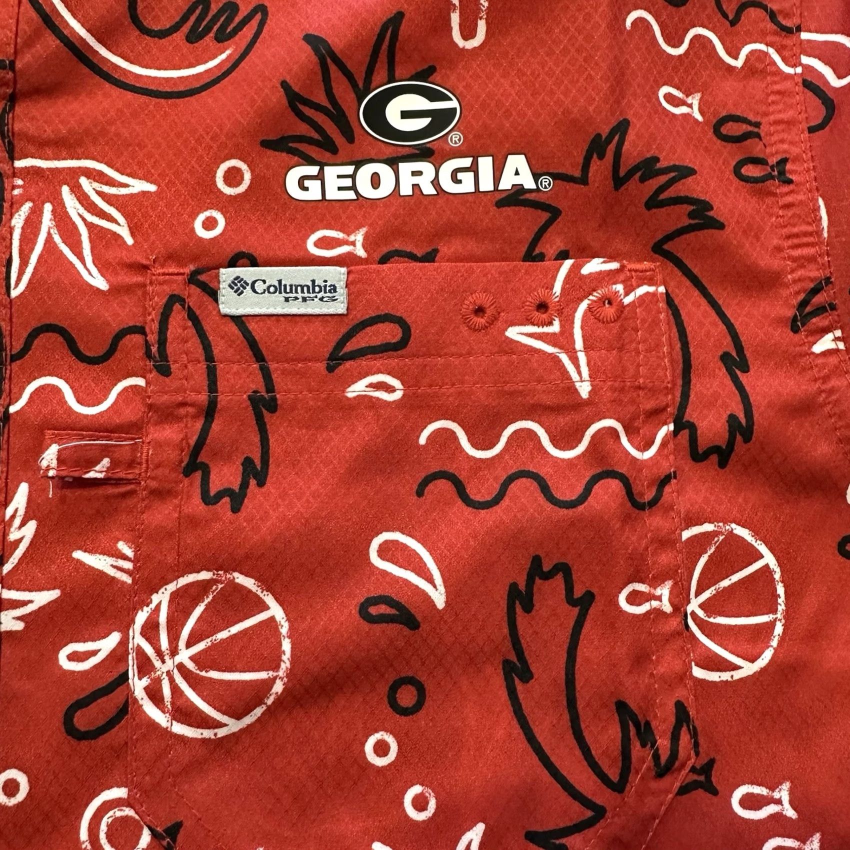 Vintage Columbia PFG Georgia Bulldogs Button-Up Shirt Mens S Omni Shade Tide Camp Fan Shirt Size US S / EU 44-46 / 1 - 2 Thumbnail