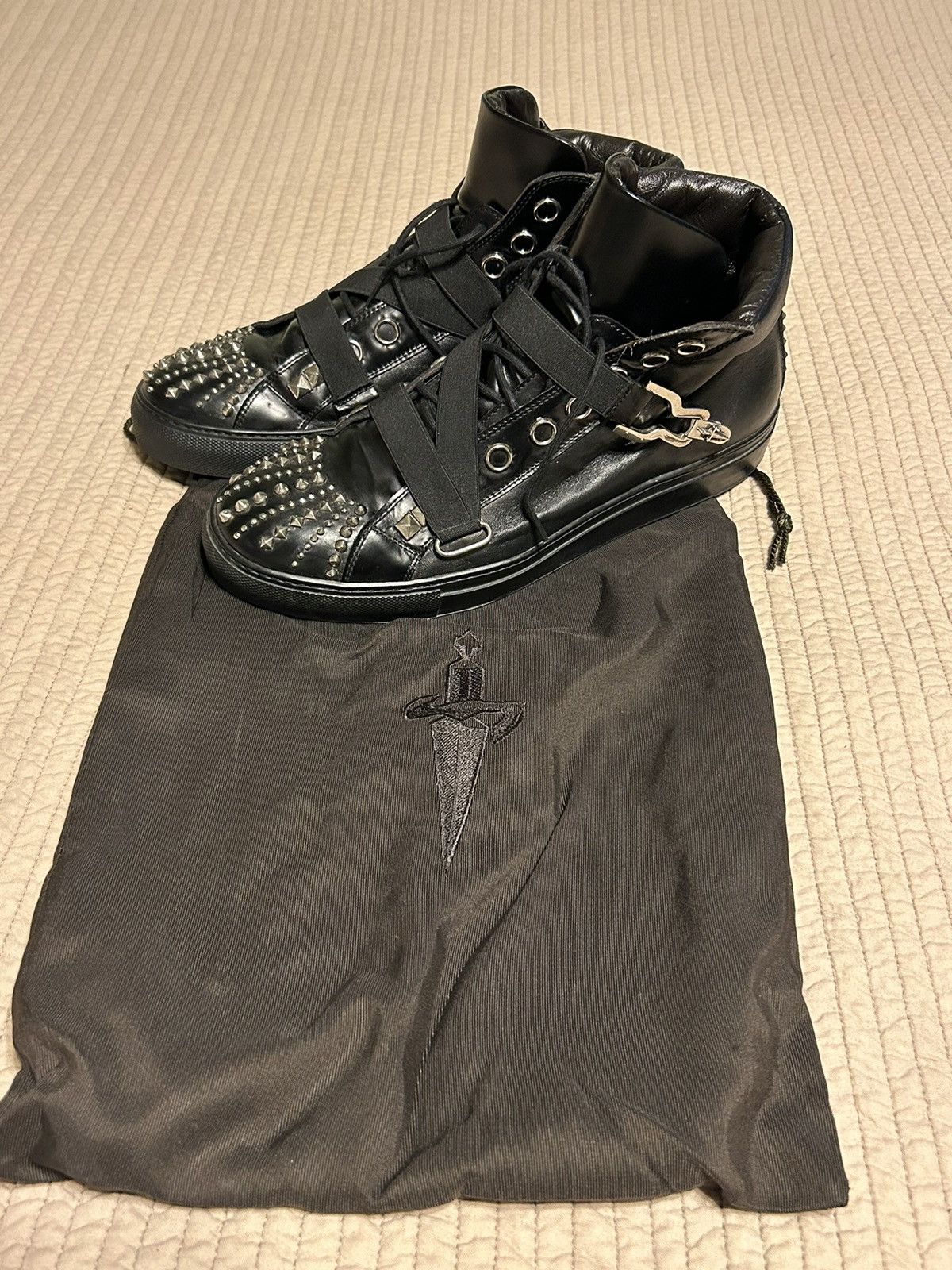 Paciotti 2007 Spiked Boxcalf Hi-tops Size US 10 / EU 43 - 9 Thumbnail