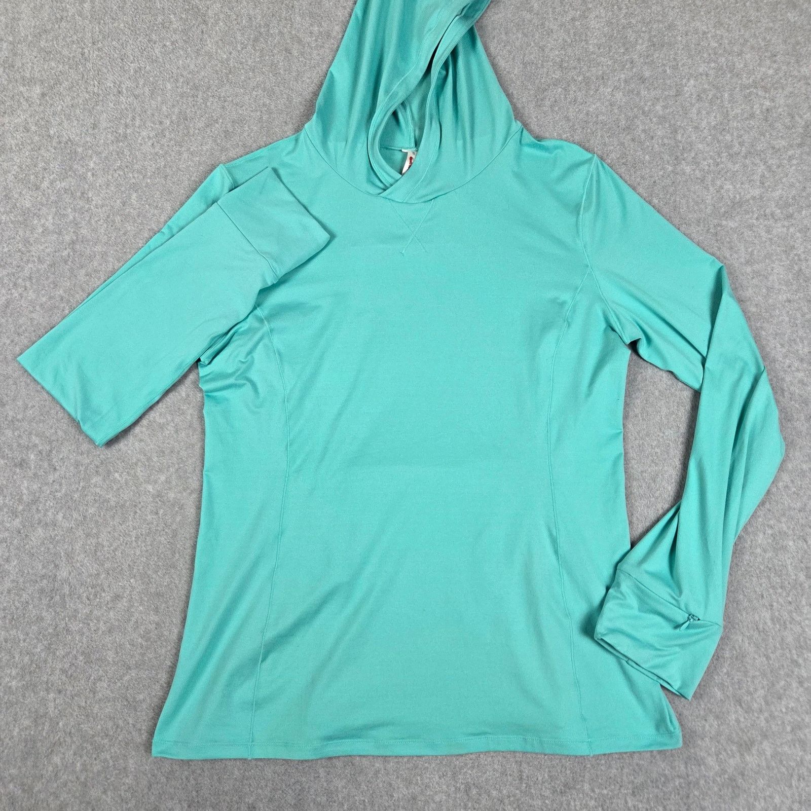 Fabletics Fabletics XL Teal Hoodie Thumbholes, Back and Wrist Pockets Size XL / US 12-14 / IT 48-50 - 7 Thumbnail