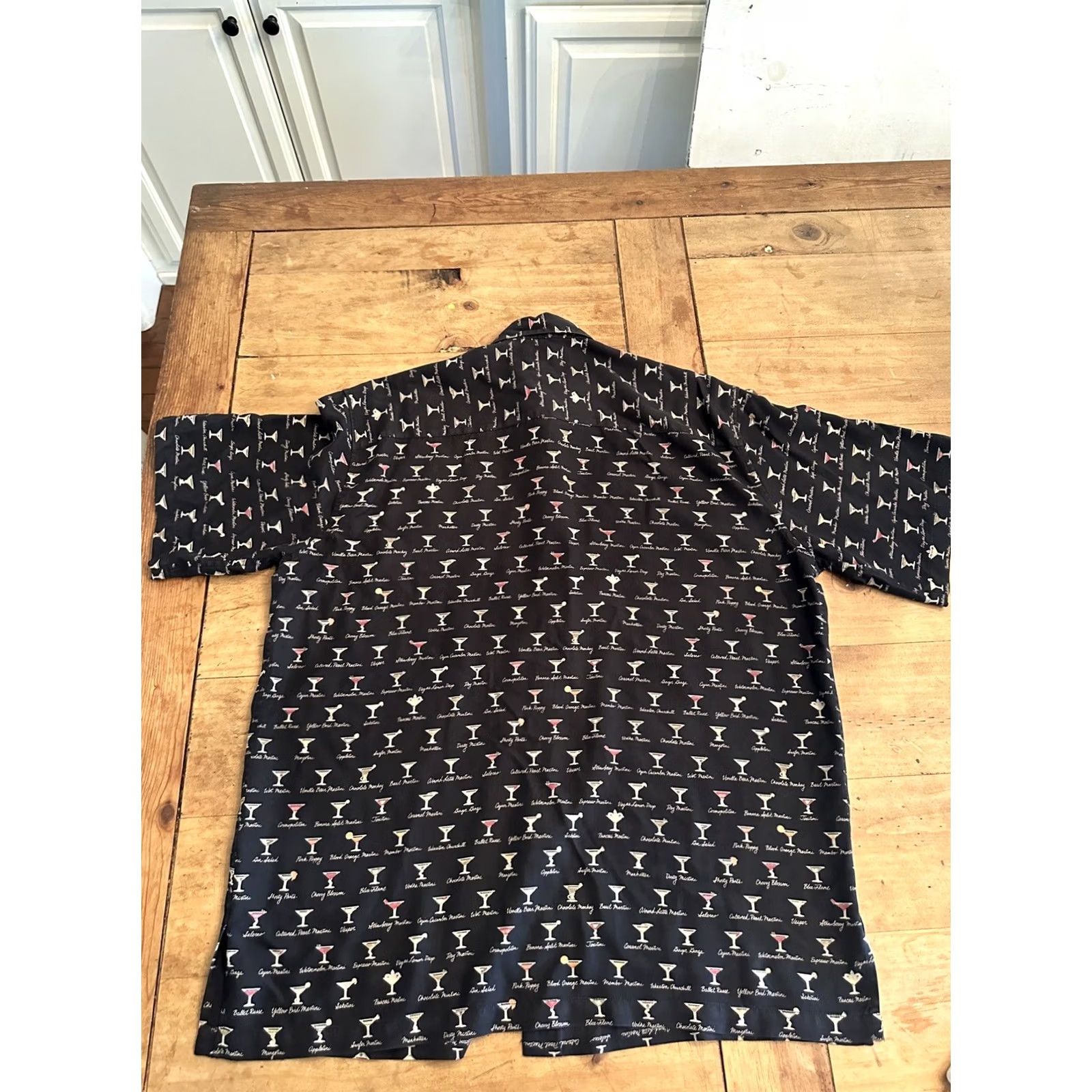 Tori Richard Tori Richard Martini Glass 100% Silk Shirt Medium Black Button-Up Pocketed Mens Silk Shirt Size US M / EU 48-50 / 2 - 7 Thumbnail