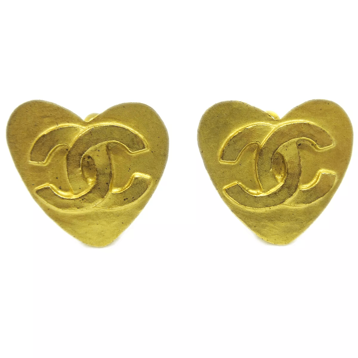 Chanel CHANEL CC Logos Heart Motif Earrings Clip-On Gold-Tone Size ONE SIZE - 1 Thumbnail