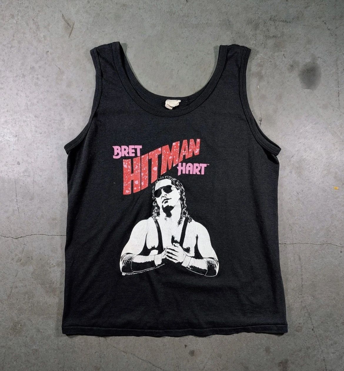WWF Vintage 1999 WWF Bret Hitman Hart Wrestling Tank Top Black Size US S / EU 44-46 / 1 - 1 Thumbnail