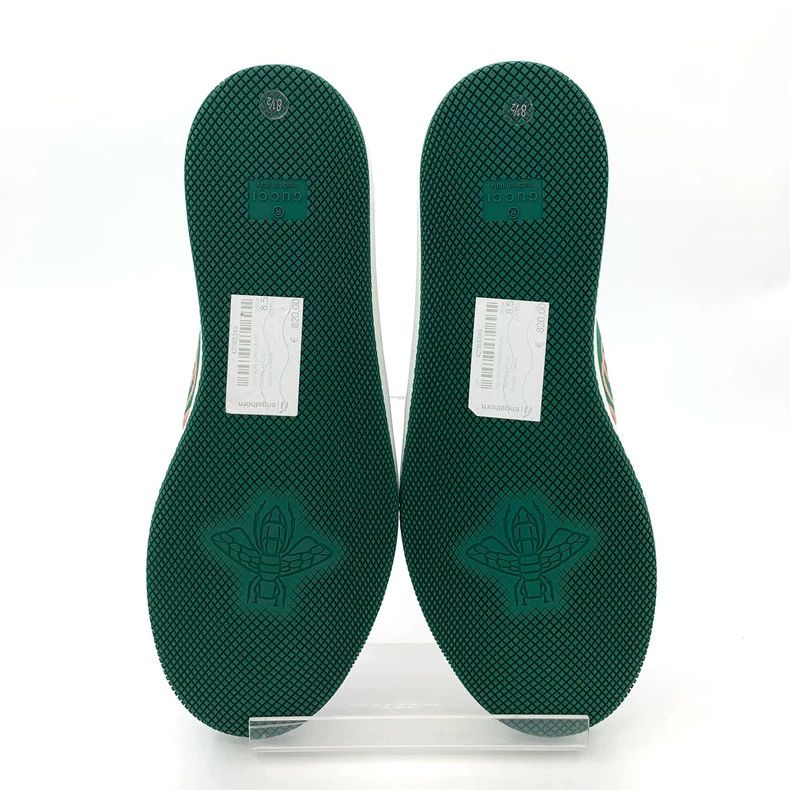 Gucci Gucci White GG enamel green tail lace-up casual sneakers 25 Size US 9.5 / EU 42-43 - 5 Thumbnail