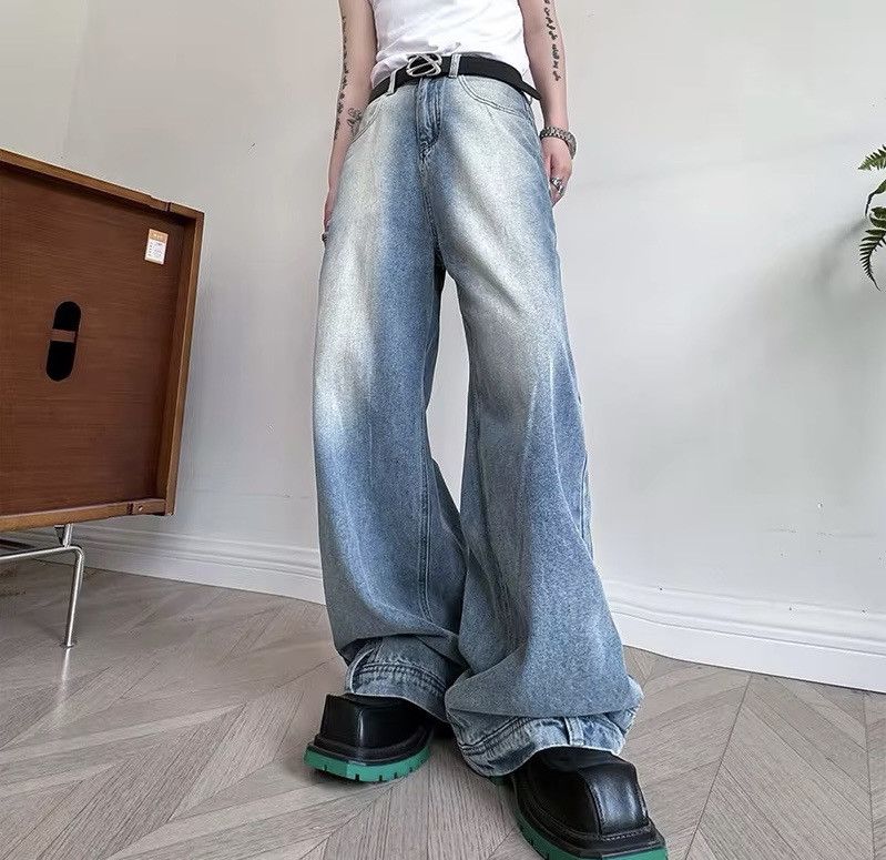 Japanese Brand × Jean Washed Wide Leg Style Baggy Jeans Daily Size US 33 - 3 Thumbnail