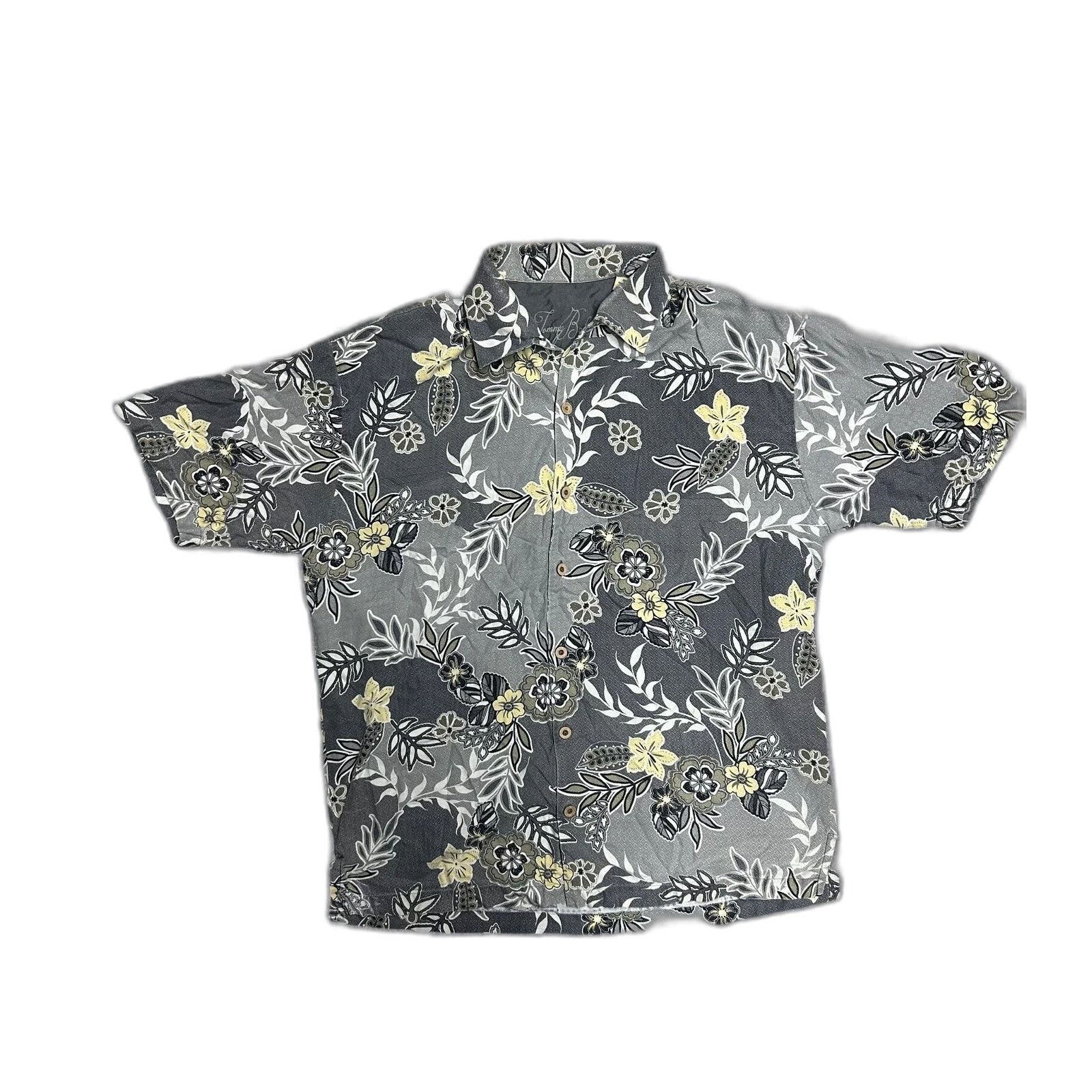 Tommy Bahama Tommy Bahama Silk Grey Hawaiian Shirt Tropical Floral Mens X Size US XL / EU 56 / 4 - 1 Thumbnail
