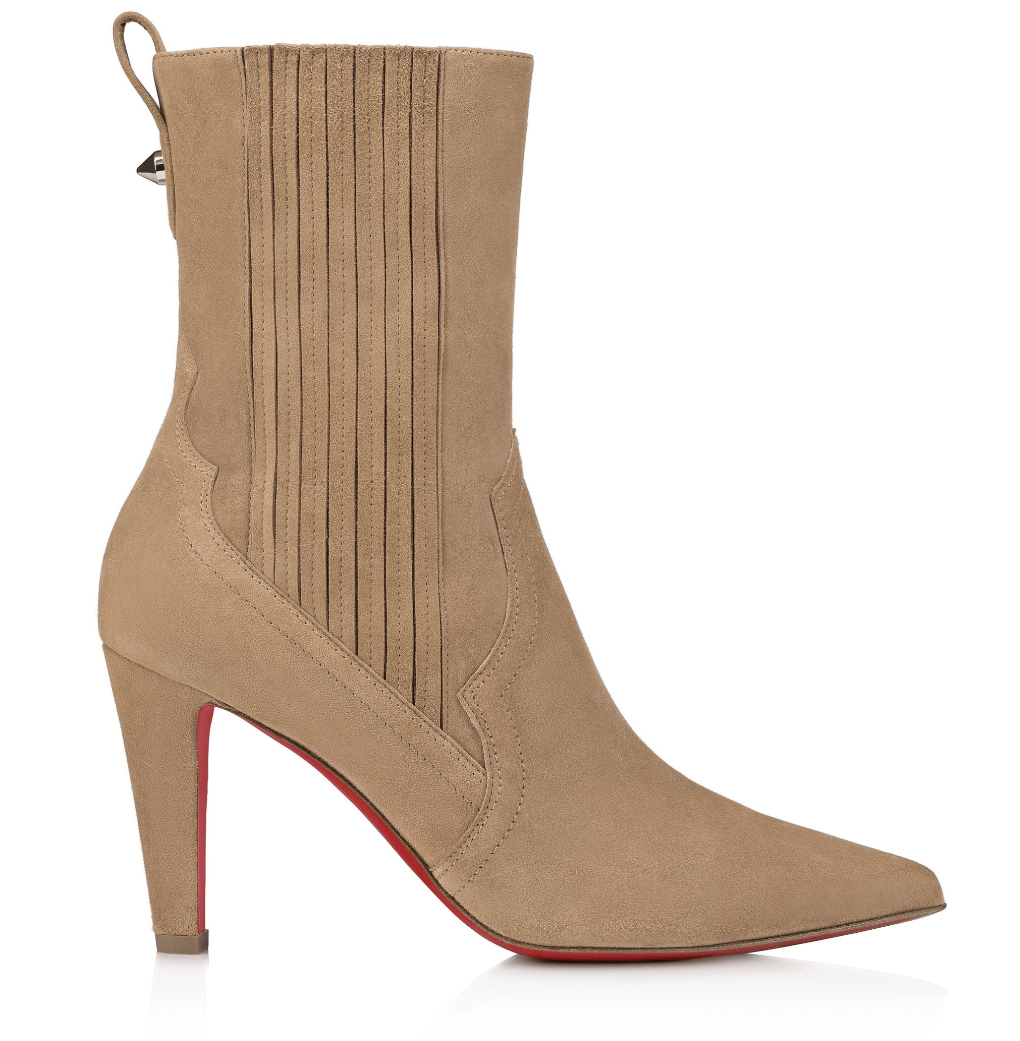 Christian Louboutin Santigag 85 Lionne Beige Suede Western Ankle Heel Boot 39.5 Size US 9.5 / IT 39.5 - 5 Thumbnail