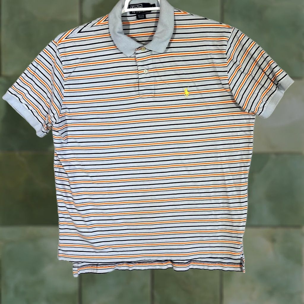 Polo Ralph Lauren Polo Ralph Lauren Men's Polo Shirt Large Blue Multi-Color Striped 100% Cotton Size US L / EU 52-54 / 3 - 1 Thumbnail