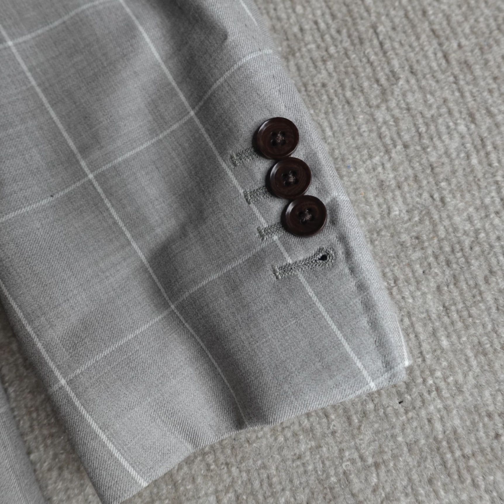 Doublet VITALIS BARBARIS Sport Coat Large Gray Beige Windowpane Double Breasted Custom Size US L / EU 52-54 / 3 - 2 Thumbnail