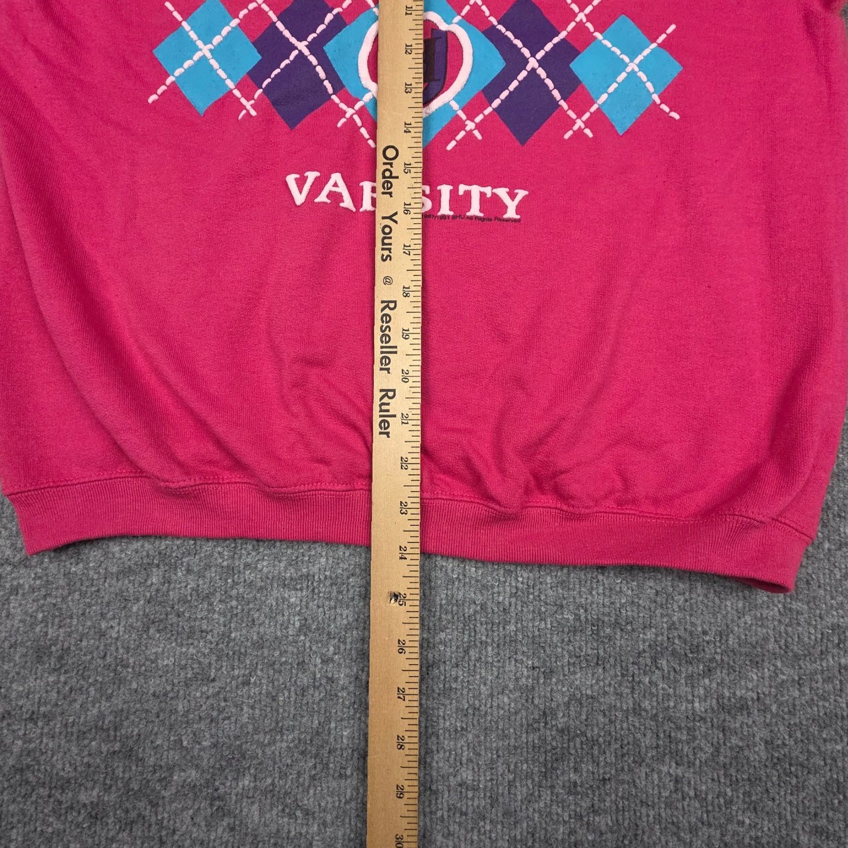 Pinko VINTAGE 1987 Beverly Hills University Pink Pullover Sweatshirt One Size Unbranded Crew Neck Long Sleeve Knit Sweatshirt Unisex Adults 80s 90s Size US M / EU 48-50 / 2 - 5 Thumbnail