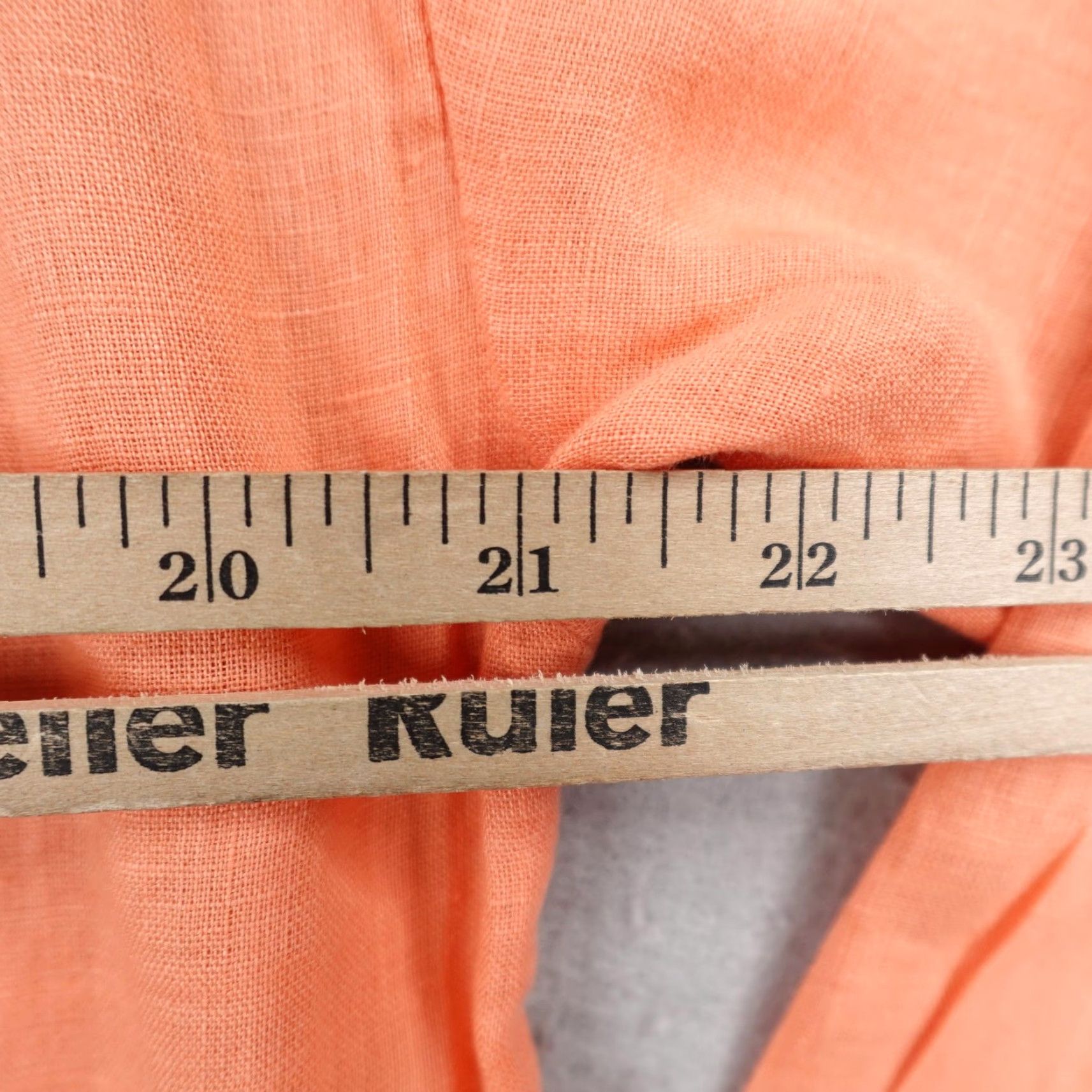Eileen Fisher Eileen Fisher Shirt Womens Petite Small Orange Linen Button Front Tunic Top Size S / US 4 / IT 40 - 7 Thumbnail
