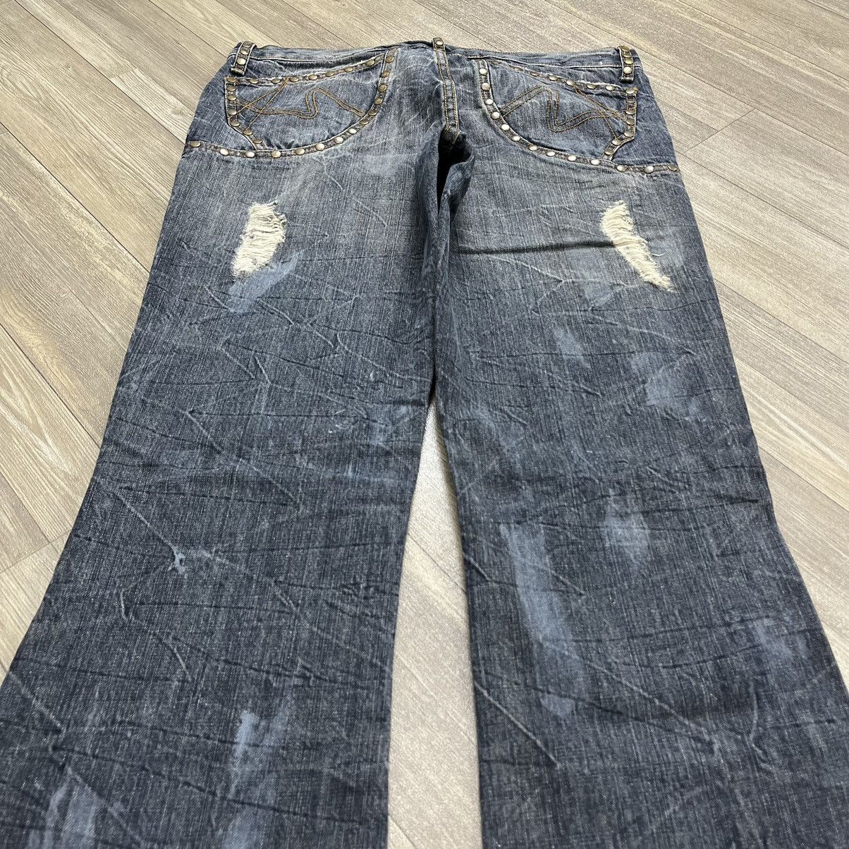 semanticdesign Y2K Semanticdesign Studded Distressed Flared Jeans BootCut Size US 31 - 18 Thumbnail