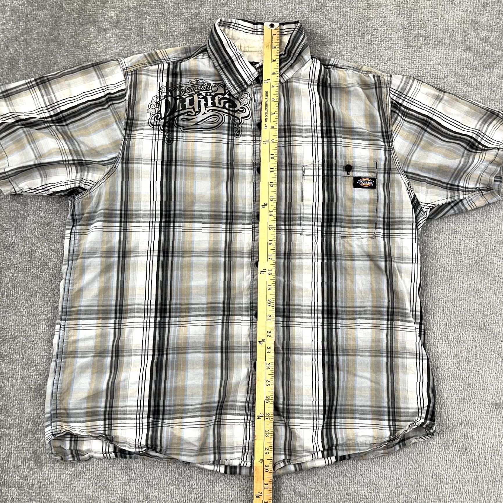 Dickies VINTAGE Dickies Shirt Mens 2XL Gray Plaid Button-Up Short Sleeve Workwear Casual 90s Mens Size US XXL / EU 58 / 5 - 5 Thumbnail