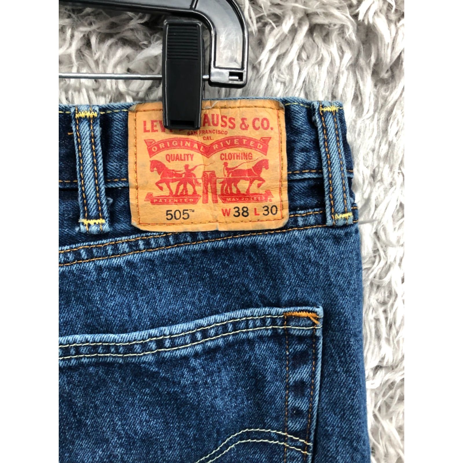 Levi's Levi's 505 Straight Jeans Size 38x30 Mens Mid Rise Medium Wash Blue Size US 38 / EU 54 - 6 Thumbnail