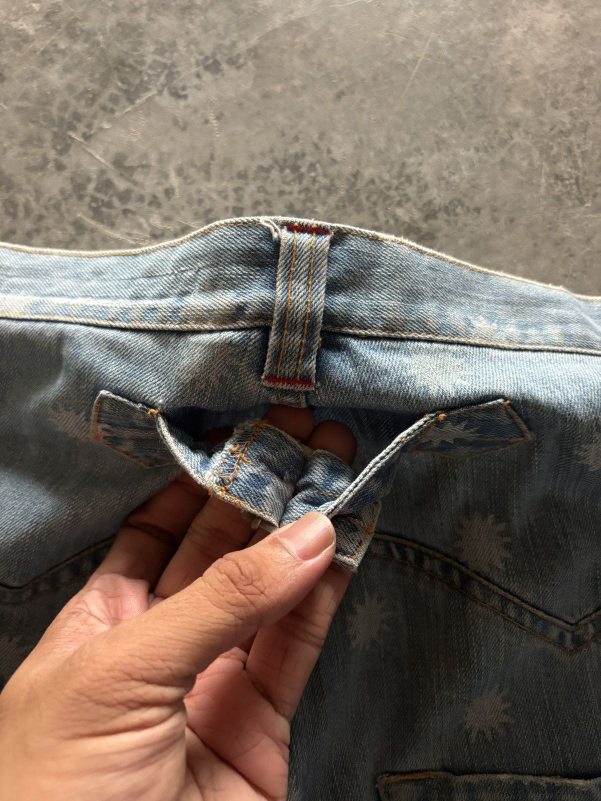 Sunao Kuwahara ISSEY MIYAKE SUNAO KUWAHARA OVERPRINT BUCKLE BACK WESTERN Size 31" - 18 Thumbnail